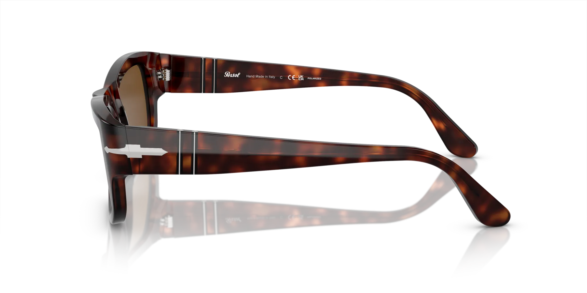 Persol PO3326S 24/57 Occhiali da sole Acetato Tartaruga Marrone Squadrata Polarizzata - immagine 4