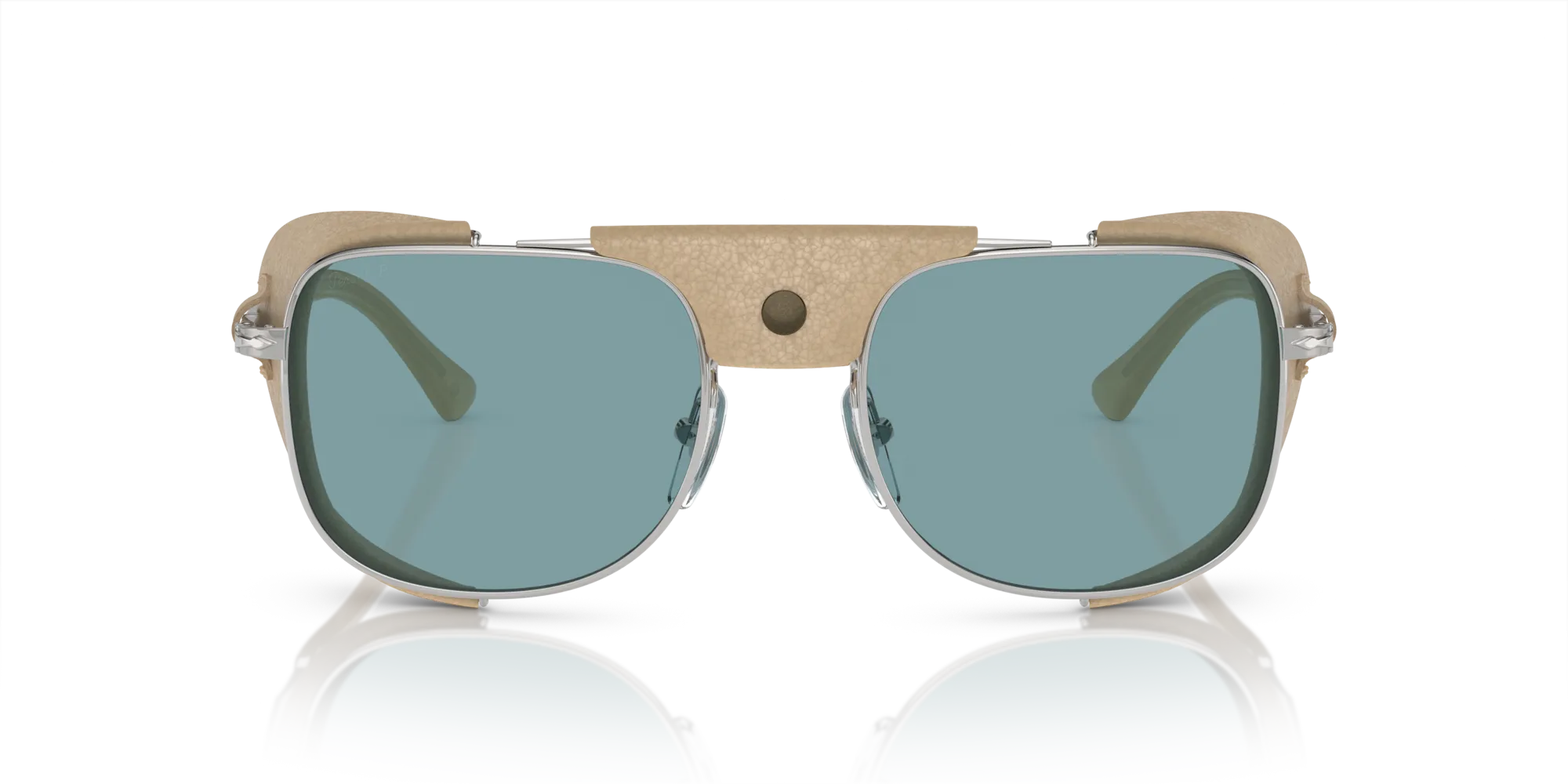 Persol PO1013SZ 1155P1 Occhiali da sole Metallo Argento Blu Squadrata Polarizzata - immagine 3