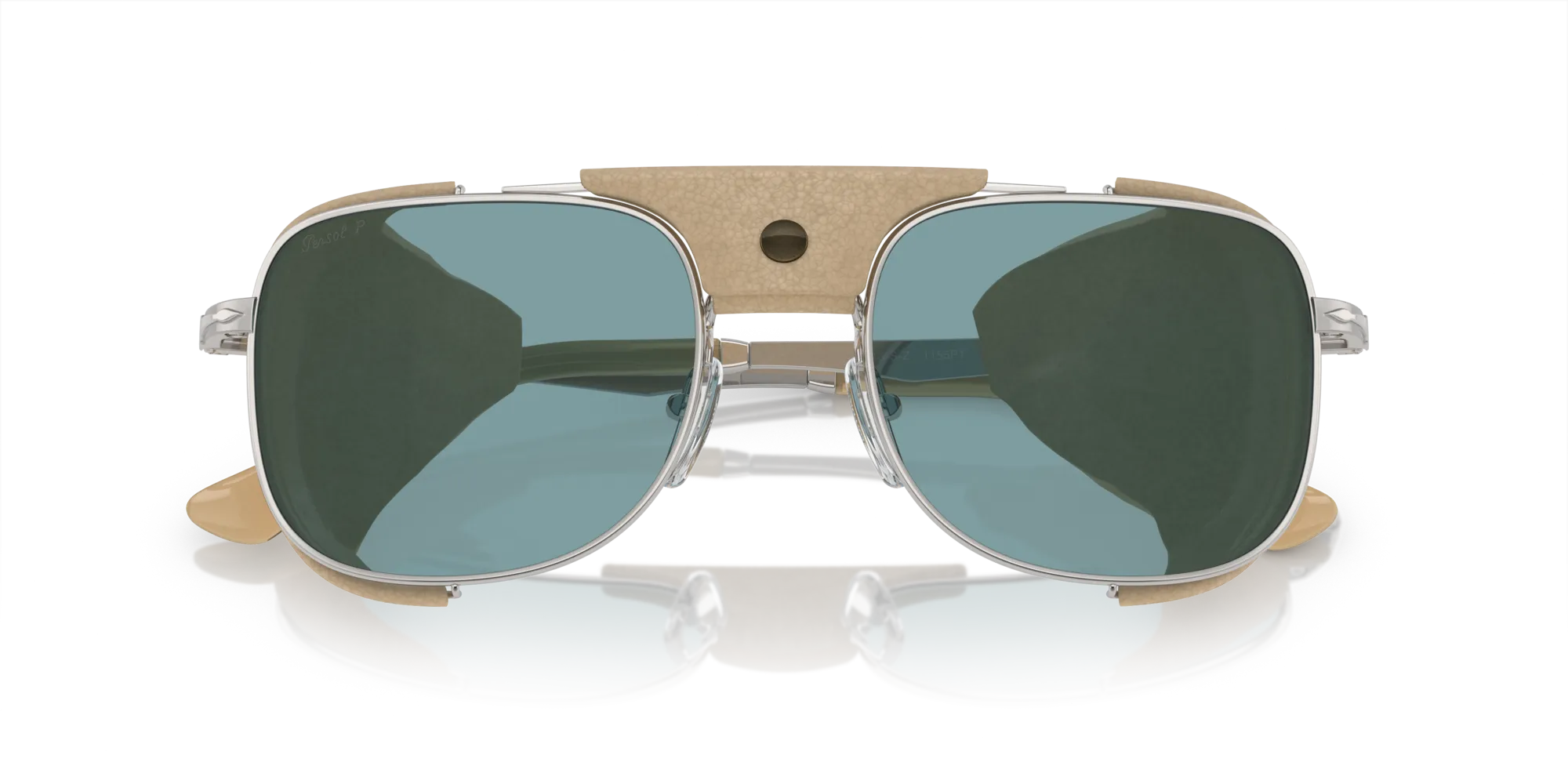 Persol PO1013SZ 1155P1 Occhiali da sole Metallo Argento Blu Squadrata Polarizzata - immagine 2