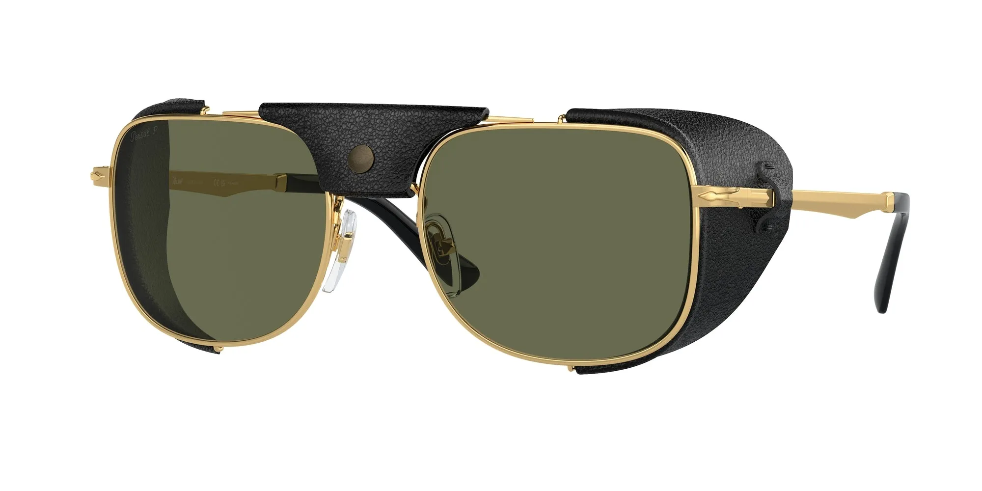Persol PO1013SZ 114958 Occhiali da sole Metallo Oro Verde Squadrata Polarizzata - immagine 1