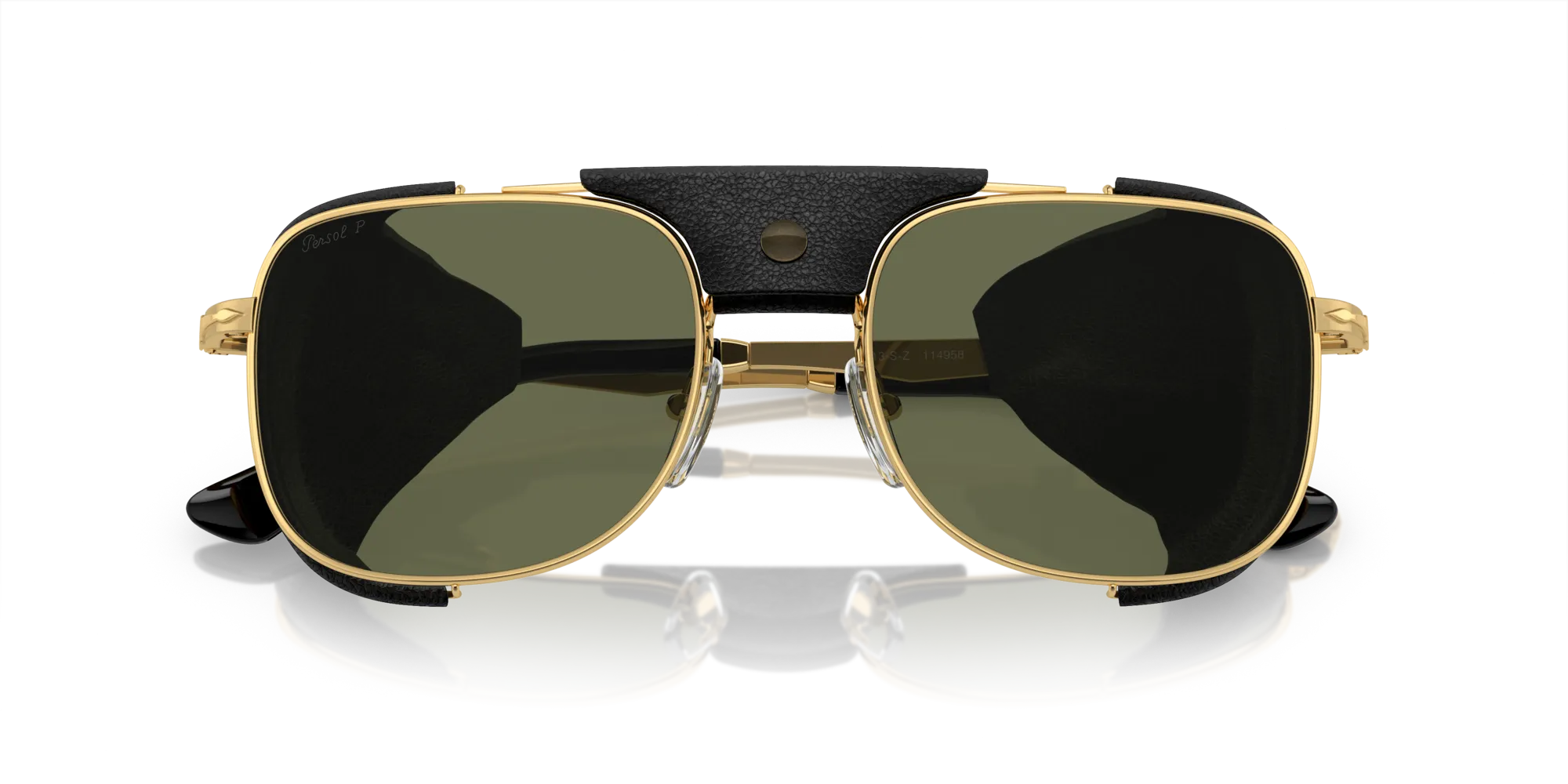 Persol PO1013SZ 114958 Occhiali da sole Metallo Oro Verde Squadrata Polarizzata - immagine 2