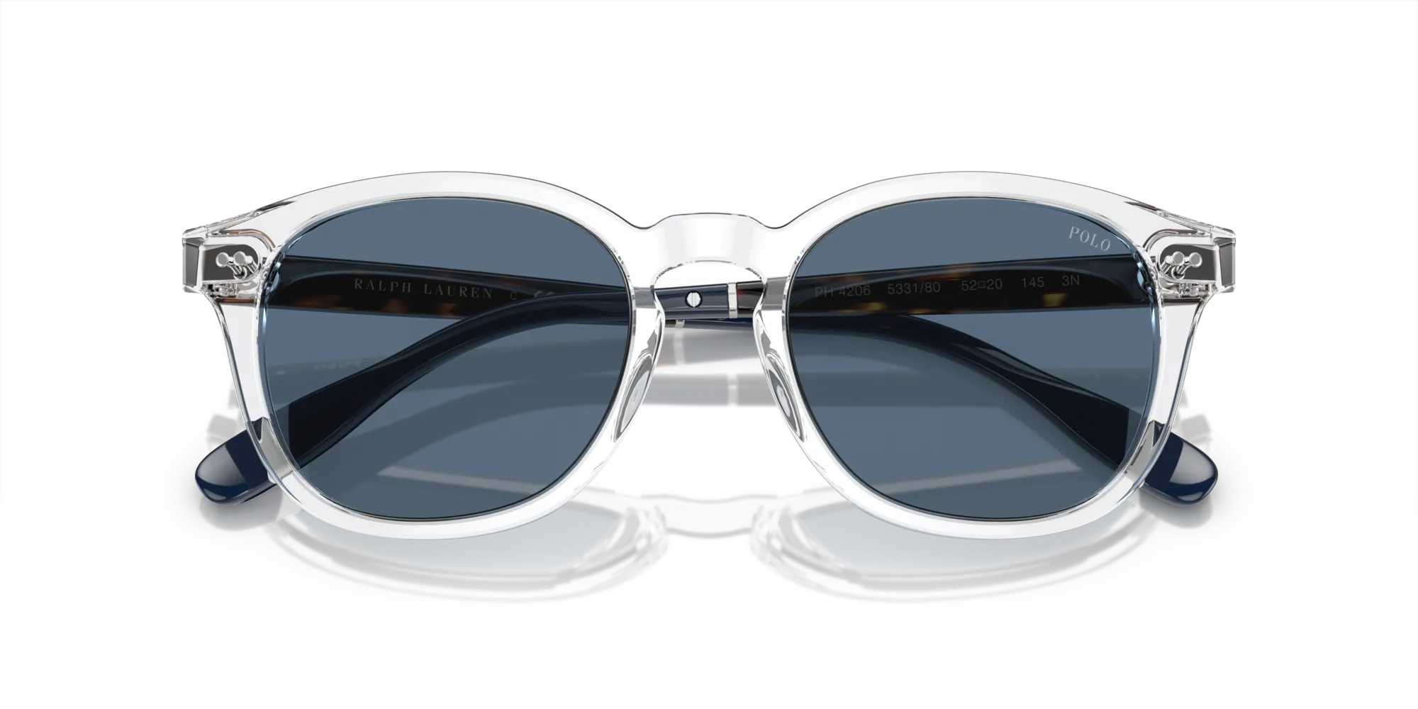 Polo Ralph Lauren PH4206 533180 Occhiali da sole Acetato Trasparente Blu Pantos Normale - immagine 2