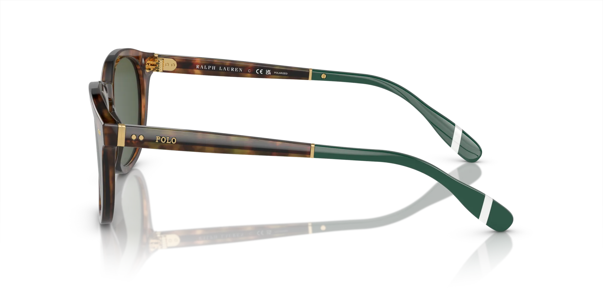 Polo Ralph Lauren PH4206 50179A Occhiali da sole Acetato Tartaruga Verde Pantos Polarizzata - immagine 4