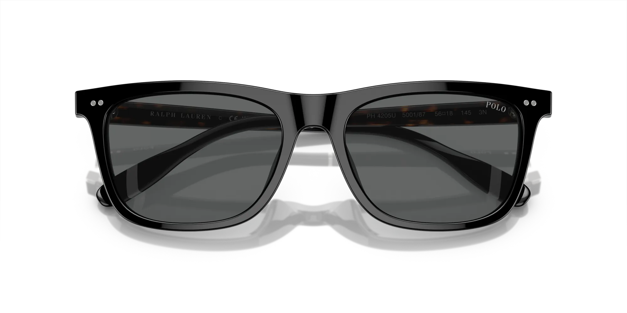Polo Ralph Lauren PH4205U 500187 Occhiali da sole Acetato Nero Grigio Squadrata Normale - immagine 2
