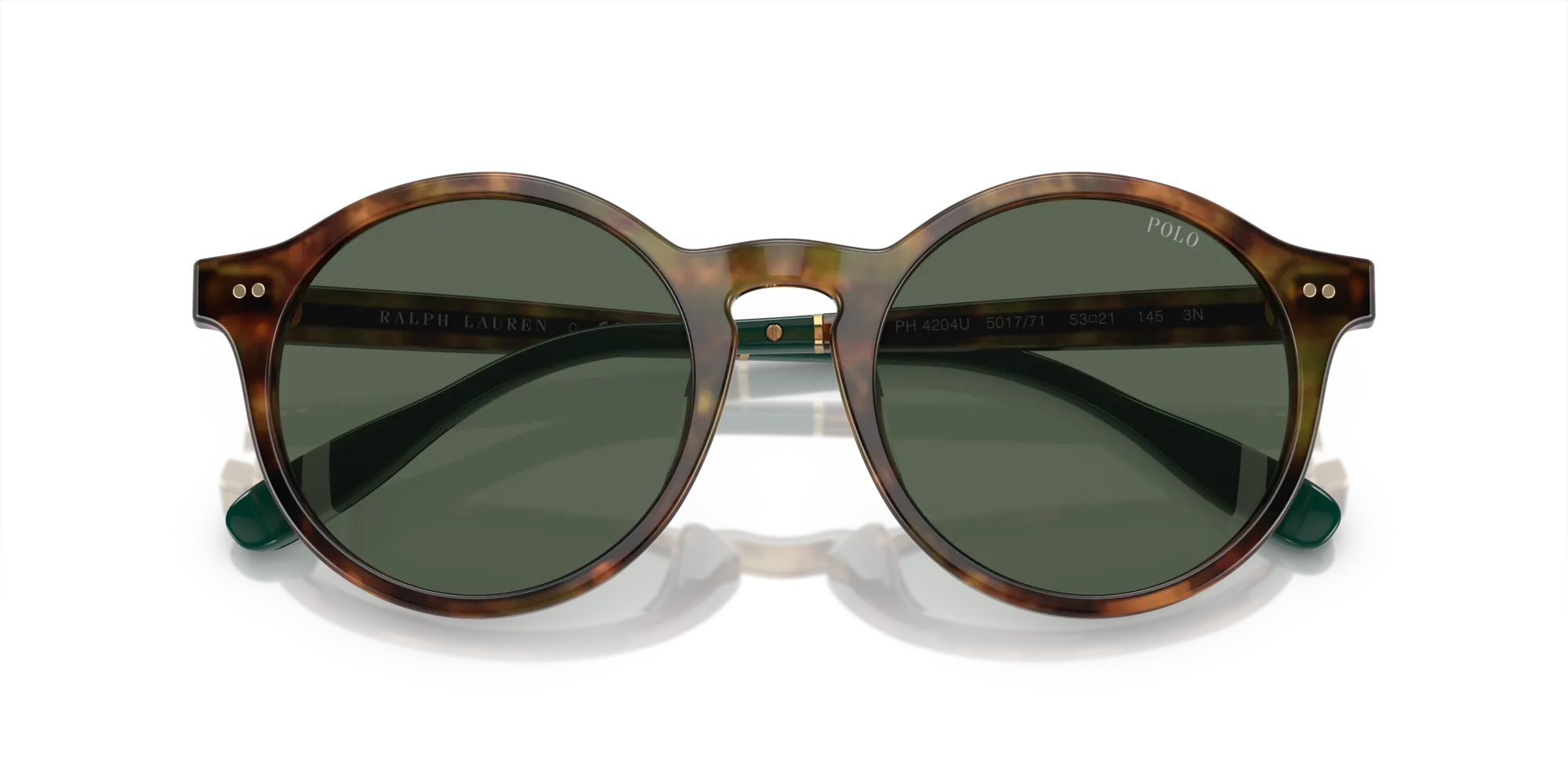 Polo Ralph Lauren PH4204U 501771 Occhiali da sole Acetato Tartaruga Verde Pantos Normale - immagine 2