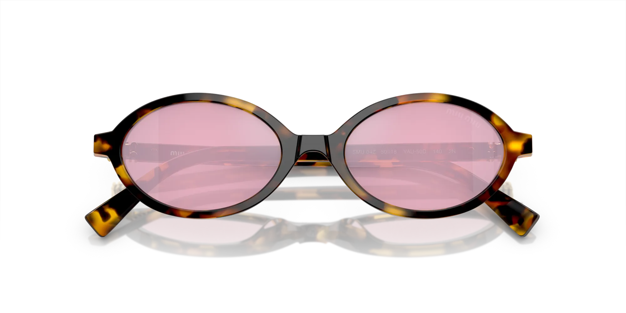 Miu Miu MU 04ZS VAU50D Occhiali da sole Acetato Tartaruga Rosso Rotonda Normale - immagine 2
