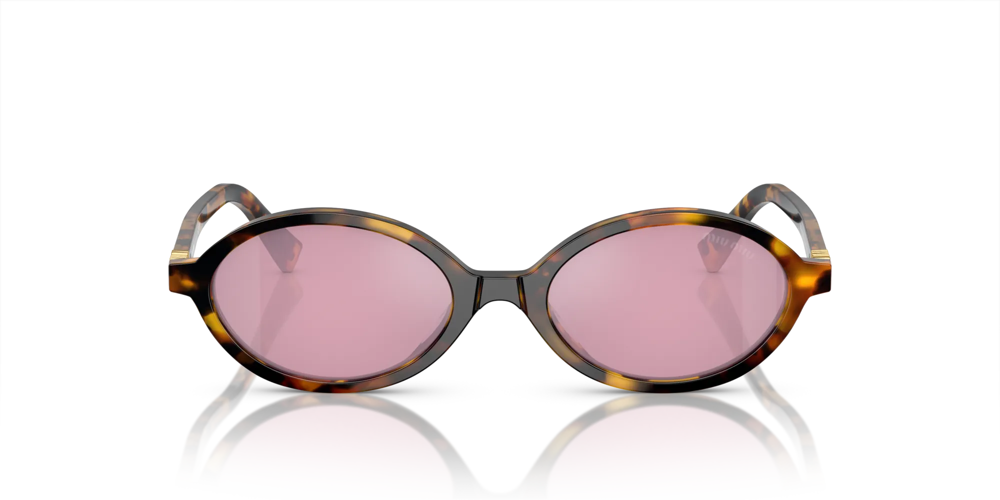 Miu Miu MU 04ZS VAU50D Occhiali da sole Acetato Tartaruga Rosso Rotonda Normale - immagine 3