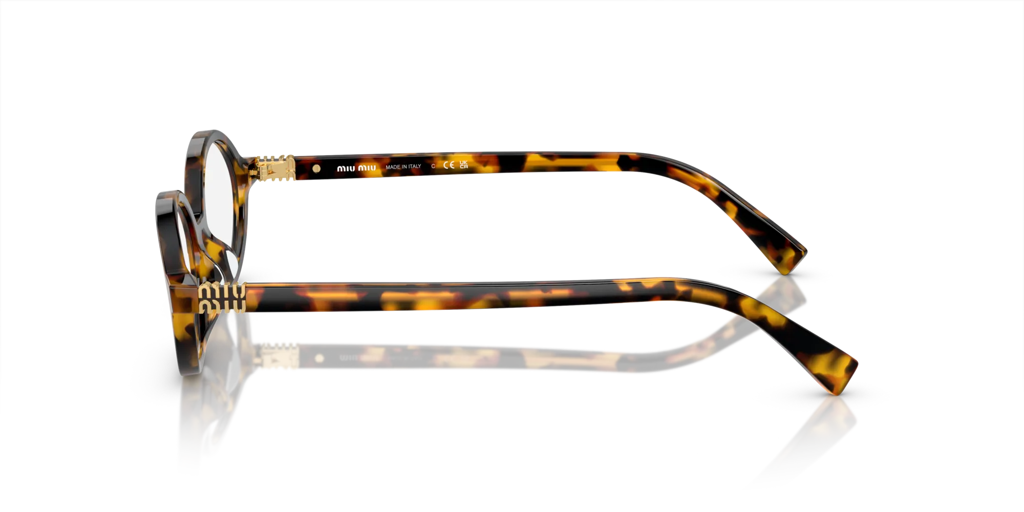 Miu Miu MU 04ZS VAU08N Occhiali da sole Acetato Tartaruga Trasparente Rotonda Normale - immagine 4