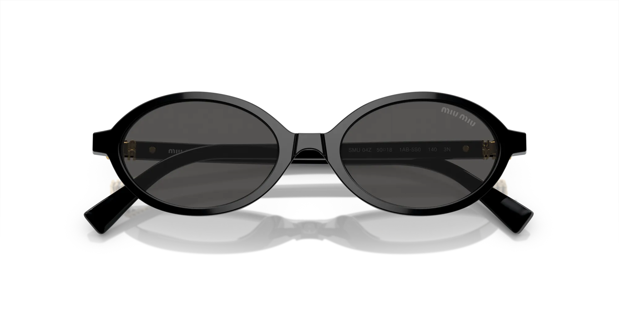 Miu Miu MU 04ZS 1AB5S0 Occhiali da sole Acetato Nero Grigio Rotonda Normale - immagine 2