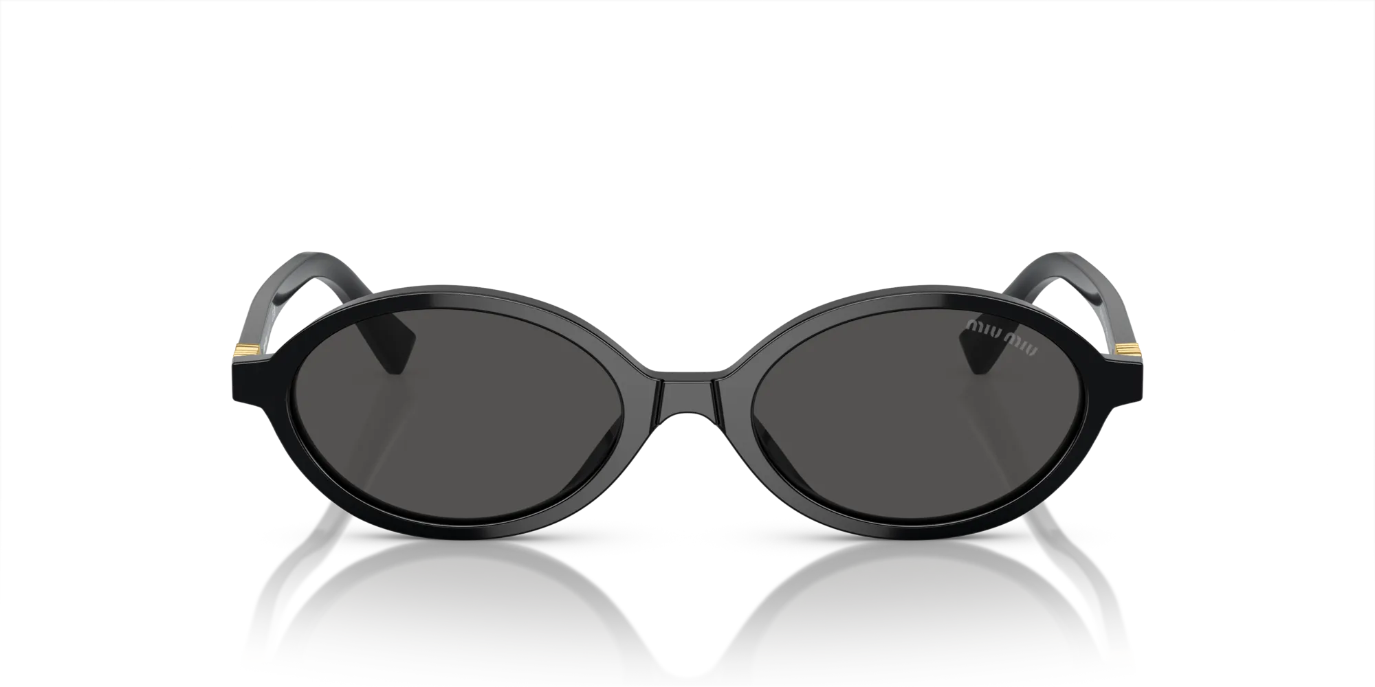 Miu Miu MU 04ZS 1AB5S0 Occhiali da sole Acetato Nero Grigio Rotonda Normale - immagine 3