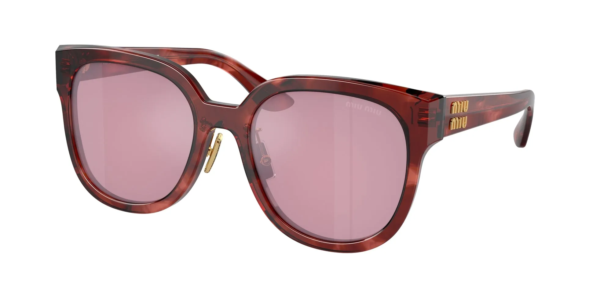 Miu Miu MU 01ZS 12Q50D Occhiali da sole Acetato Rosso Rosso Squadrata Normale Specchiato - immagine 1