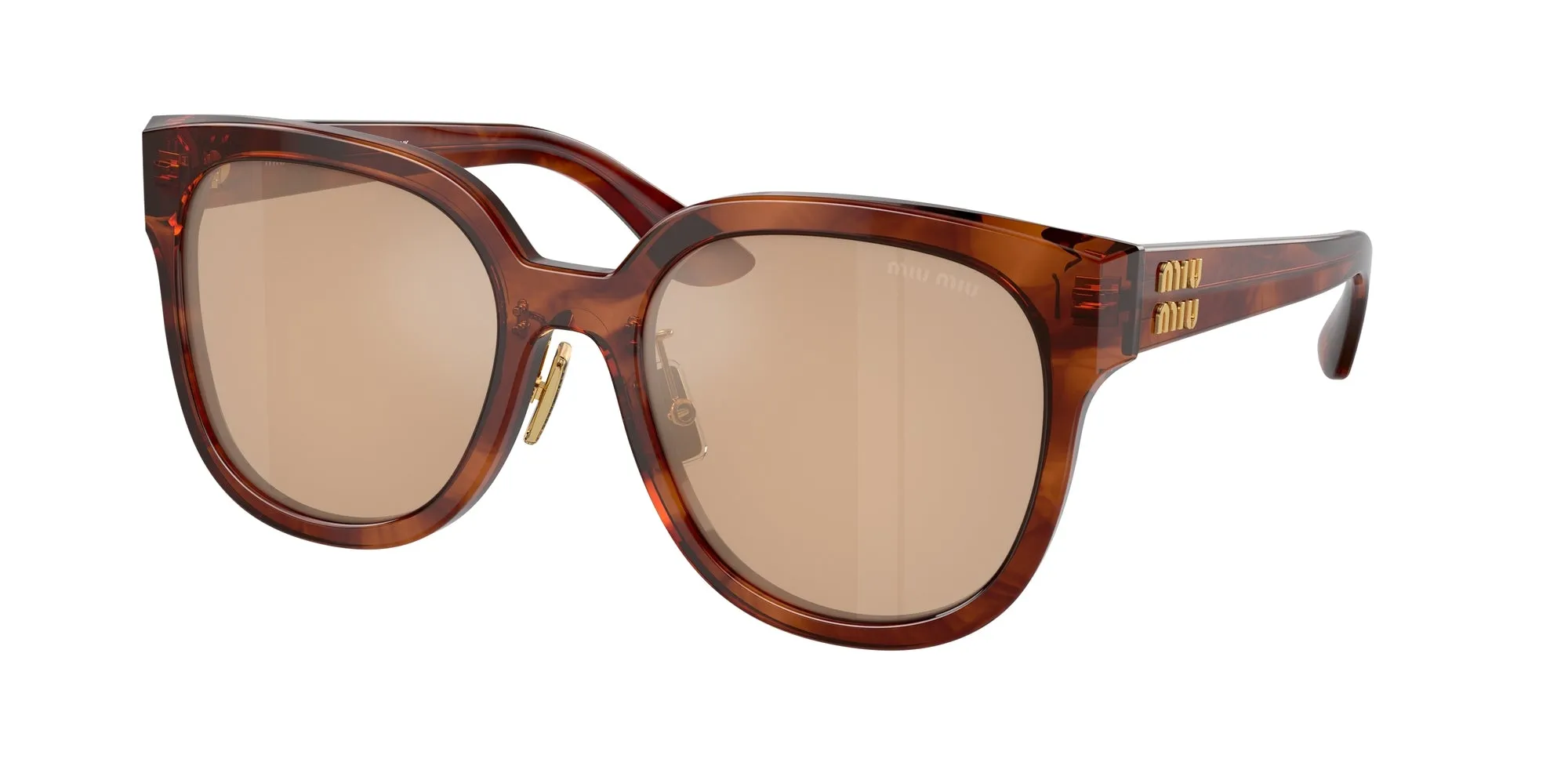 Miu Miu MU 01ZS 11Q40D Occhiali da sole Acetato Marrone Arancione Squadrata Normale Specchiato - immagine 1