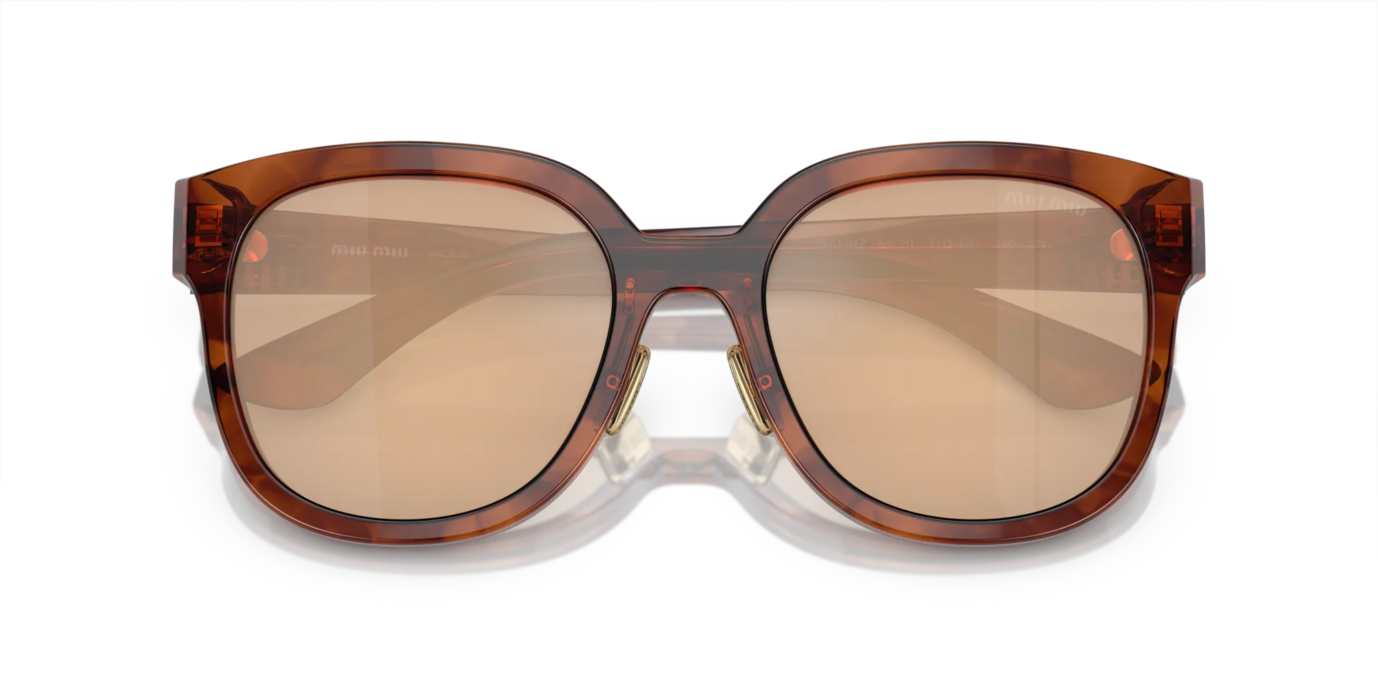 Miu Miu MU 01ZS 11Q40D Occhiali da sole Acetato Marrone Arancione Squadrata Normale Specchiato - immagine 2