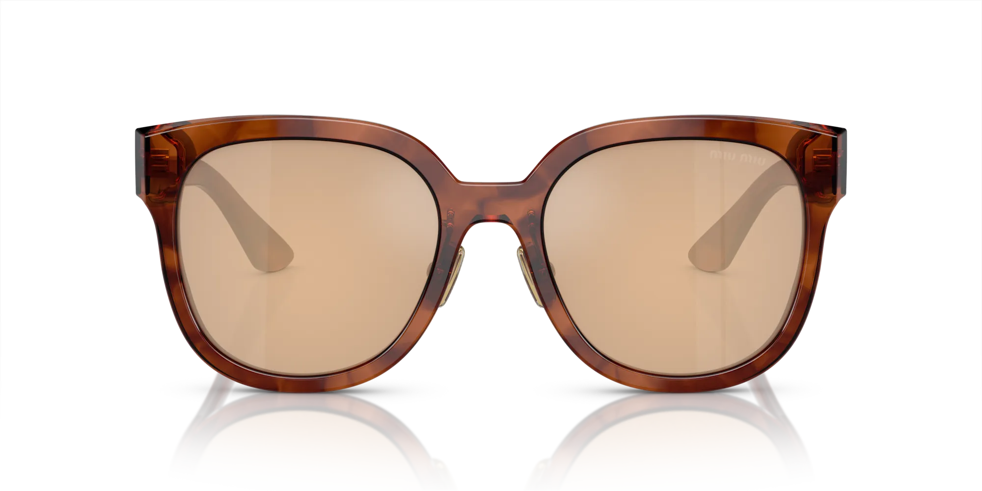 Miu Miu MU 01ZS 11Q40D Occhiali da sole Acetato Marrone Arancione Squadrata Normale Specchiato - immagine 3