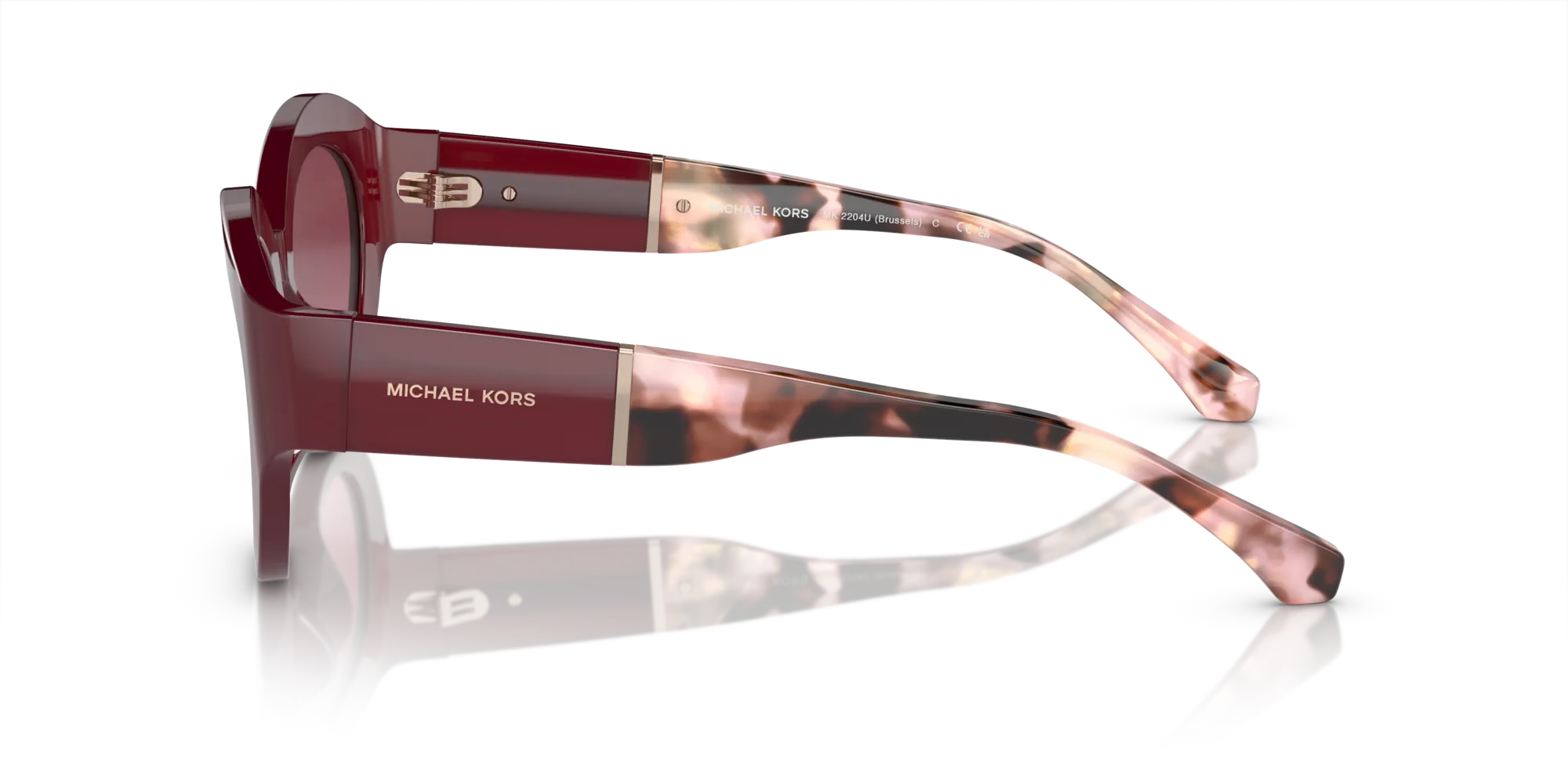 Michael Kors MK2204U BRUSSELS 39498H Occhiali da sole Acetato Rosso Rosso Cat Eye Normale Sfumato - immagine 4