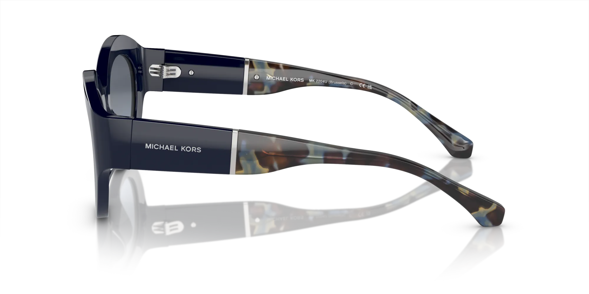 Michael Kors MK2204U BRUSSELS 39488F Occhiali da sole Acetato Blu Grigio Cat Eye Normale Sfumato - immagine 4