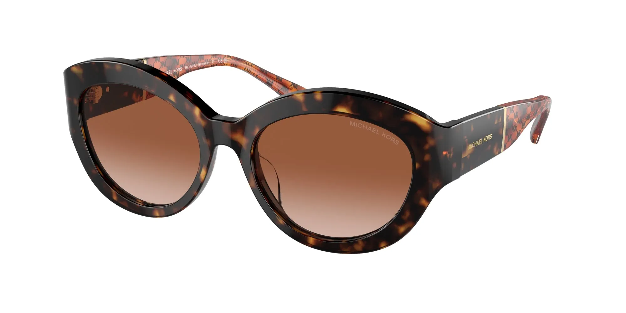 Michael Kors MK2204U BRUSSELS 300613 Occhiali da sole Acetato Tartaruga Marrone Cat Eye Normale Sfumato - immagine 1