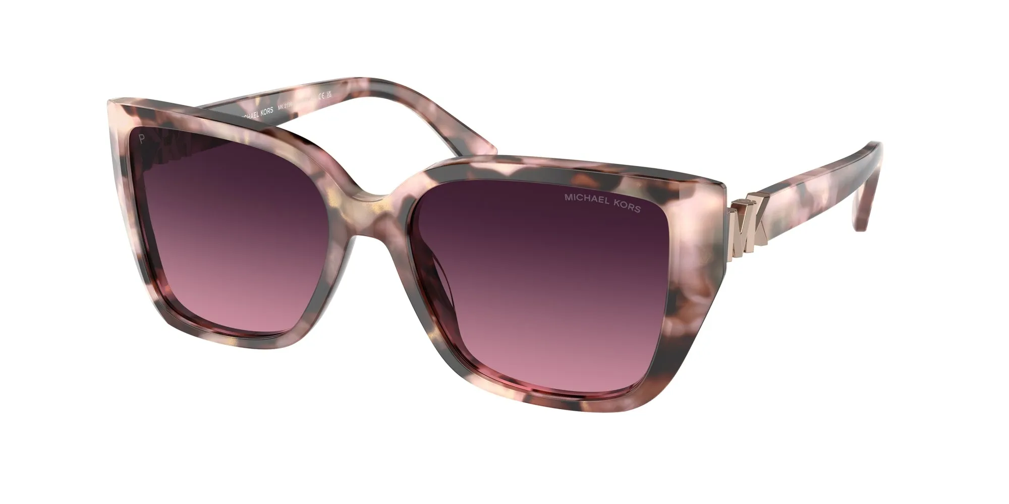 Michael Kors MK2199 ACADIA 3946F4 Occhiali da sole Acetato Rosa Rosso Squadrata Polarizzata Sfumato - immagine 1