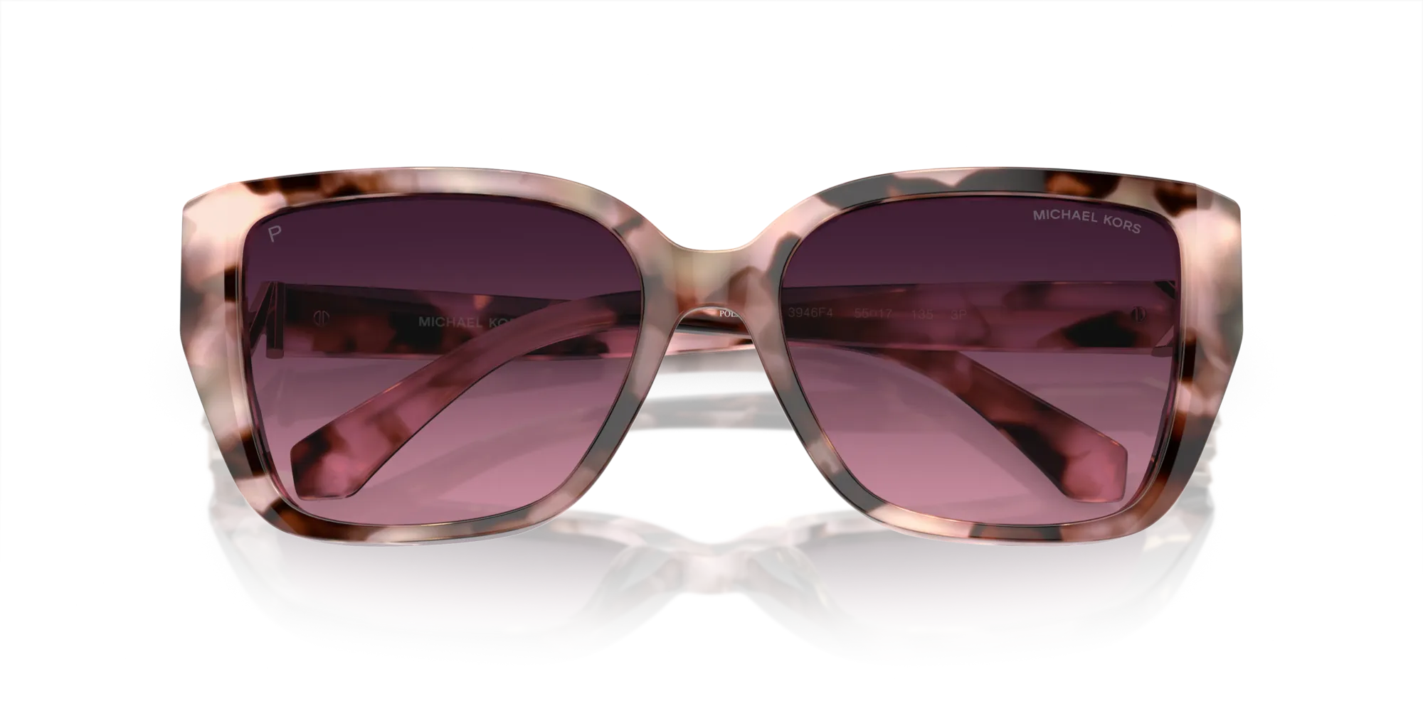 Michael Kors MK2199 ACADIA 3946F4 Occhiali da sole Acetato Rosa Rosso Squadrata Polarizzata Sfumato - immagine 2