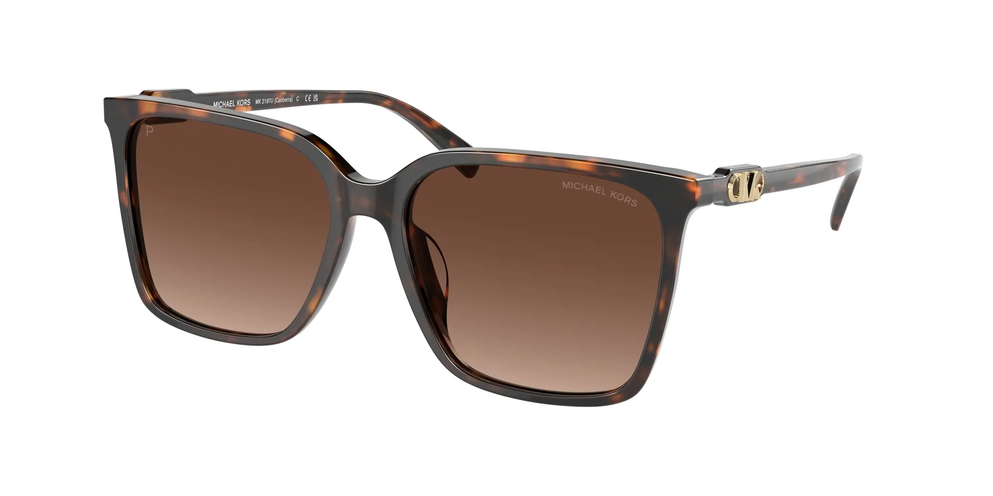 Michael Kors MK2197U CANBERRA 3006T5 Occhiali da sole Acetato Tartaruga Marrone Squadrata Polarizzata Sfumato - immagine 1
