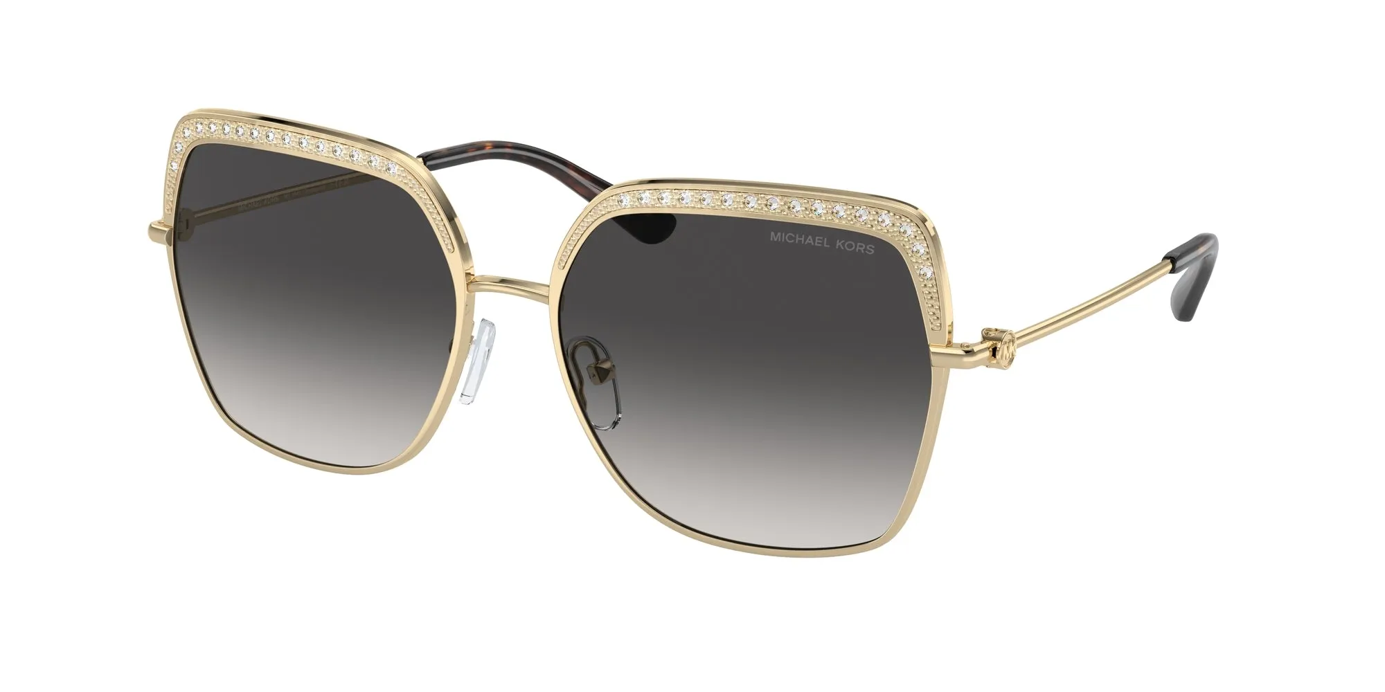 Michael Kors MK1141 GREENPOINT 10188G Occhiali da sole Metallo Oro Grigio Squadrata Normale Sfumato - immagine 1