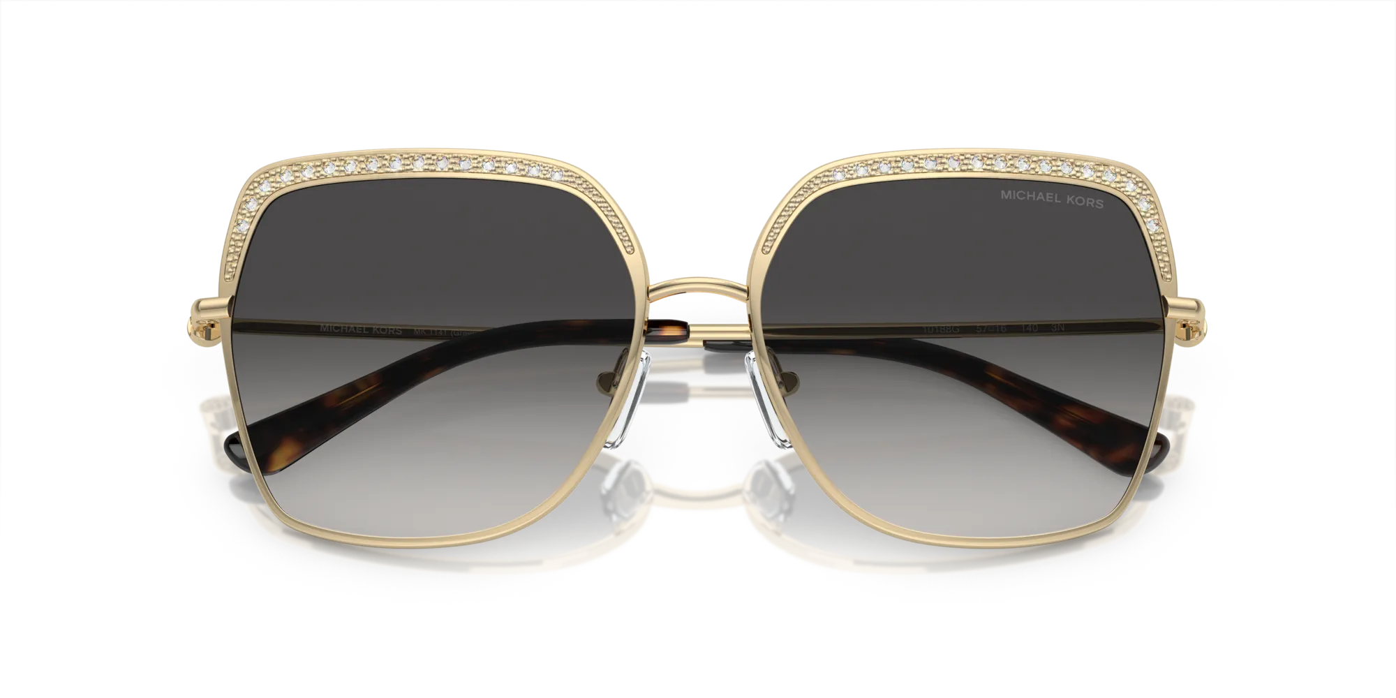 Michael Kors MK1141 GREENPOINT 10188G Occhiali da sole Metallo Oro Grigio Squadrata Normale Sfumato - immagine 2