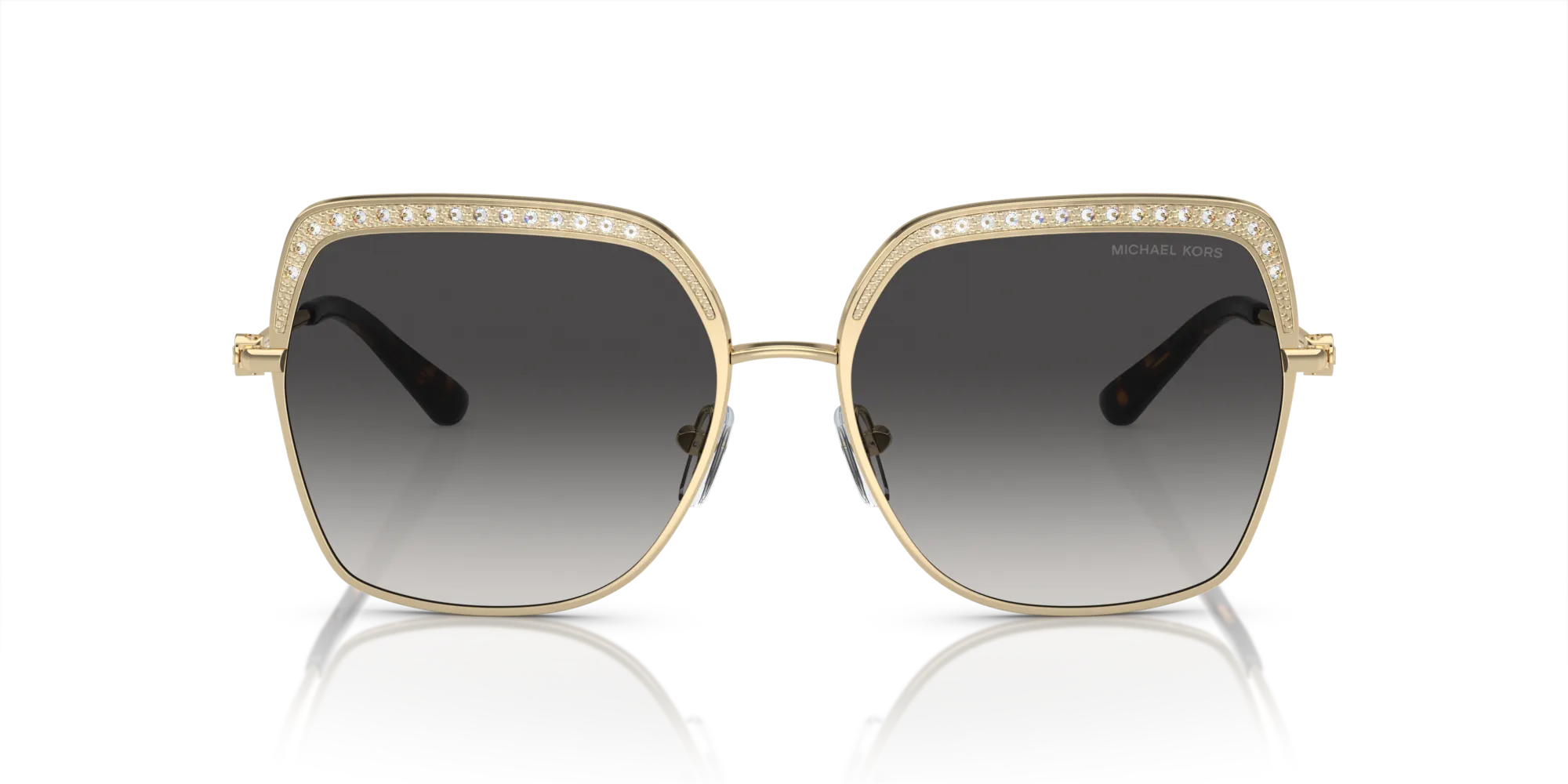 Michael Kors MK1141 GREENPOINT 10188G Occhiali da sole Metallo Oro Grigio Squadrata Normale Sfumato - immagine 3