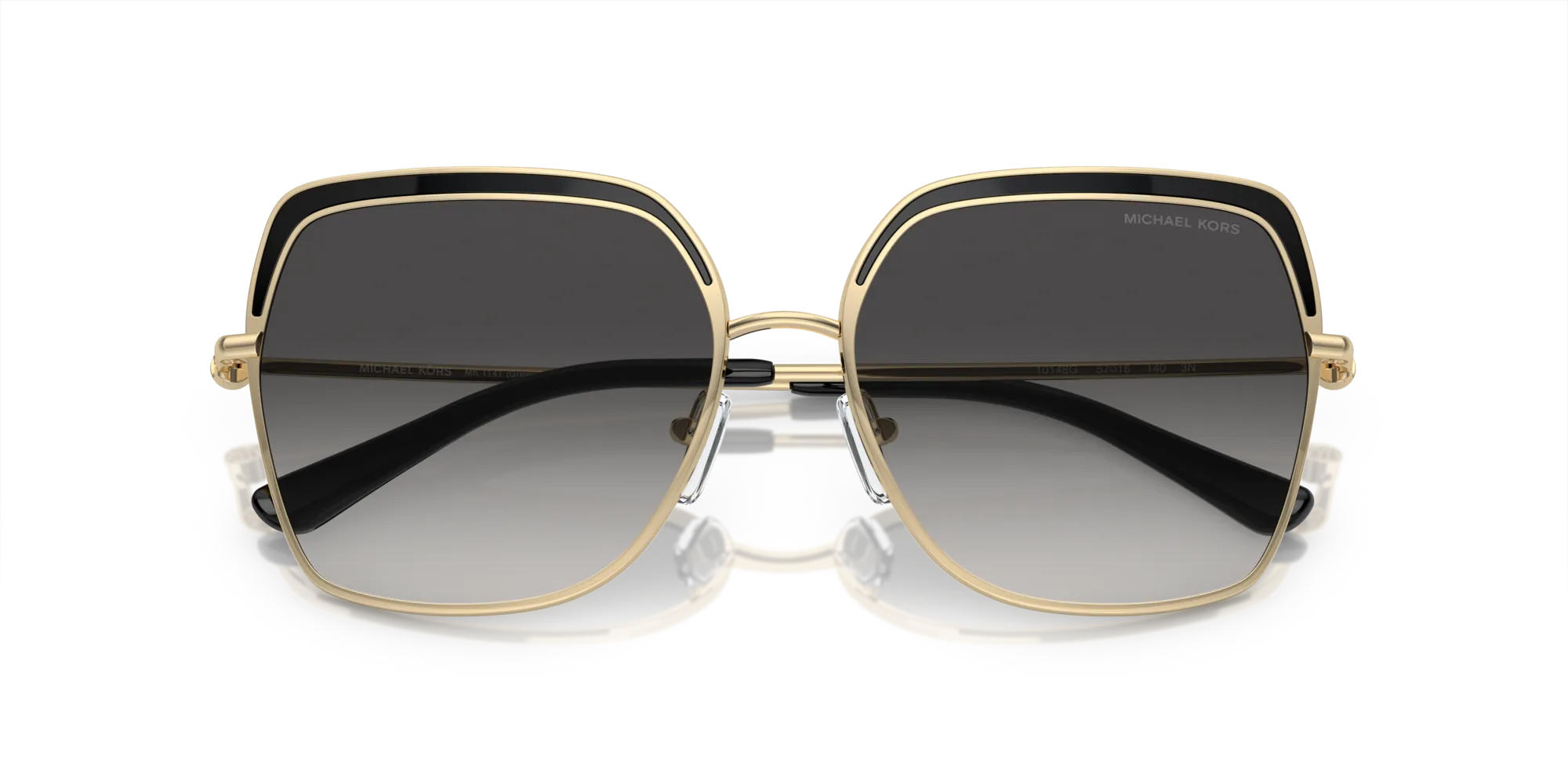 Michael Kors MK1141 GREENPOINT 10148G Occhiali da sole Metallo Oro Grigio Squadrata Normale Sfumato - immagine 2