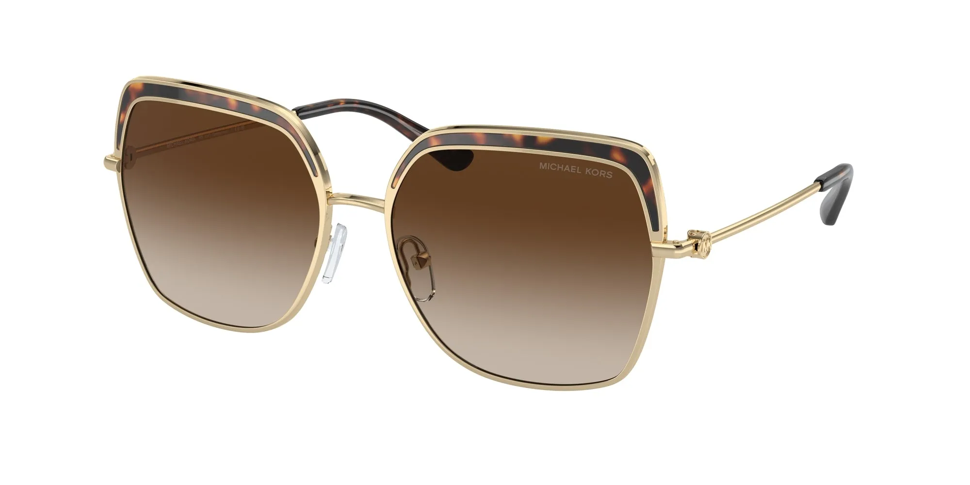 Michael Kors MK1141 GREENPOINT 101413 Occhiali da sole Metallo Oro Marrone Squadrata Normale Sfumato - immagine 1