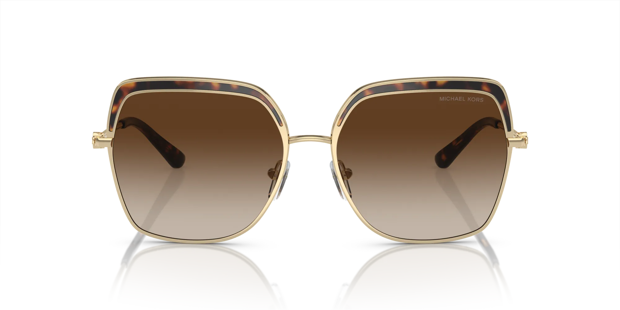 Michael Kors MK1141 GREENPOINT 101413 Occhiali da sole Metallo Oro Marrone Squadrata Normale Sfumato - immagine 3