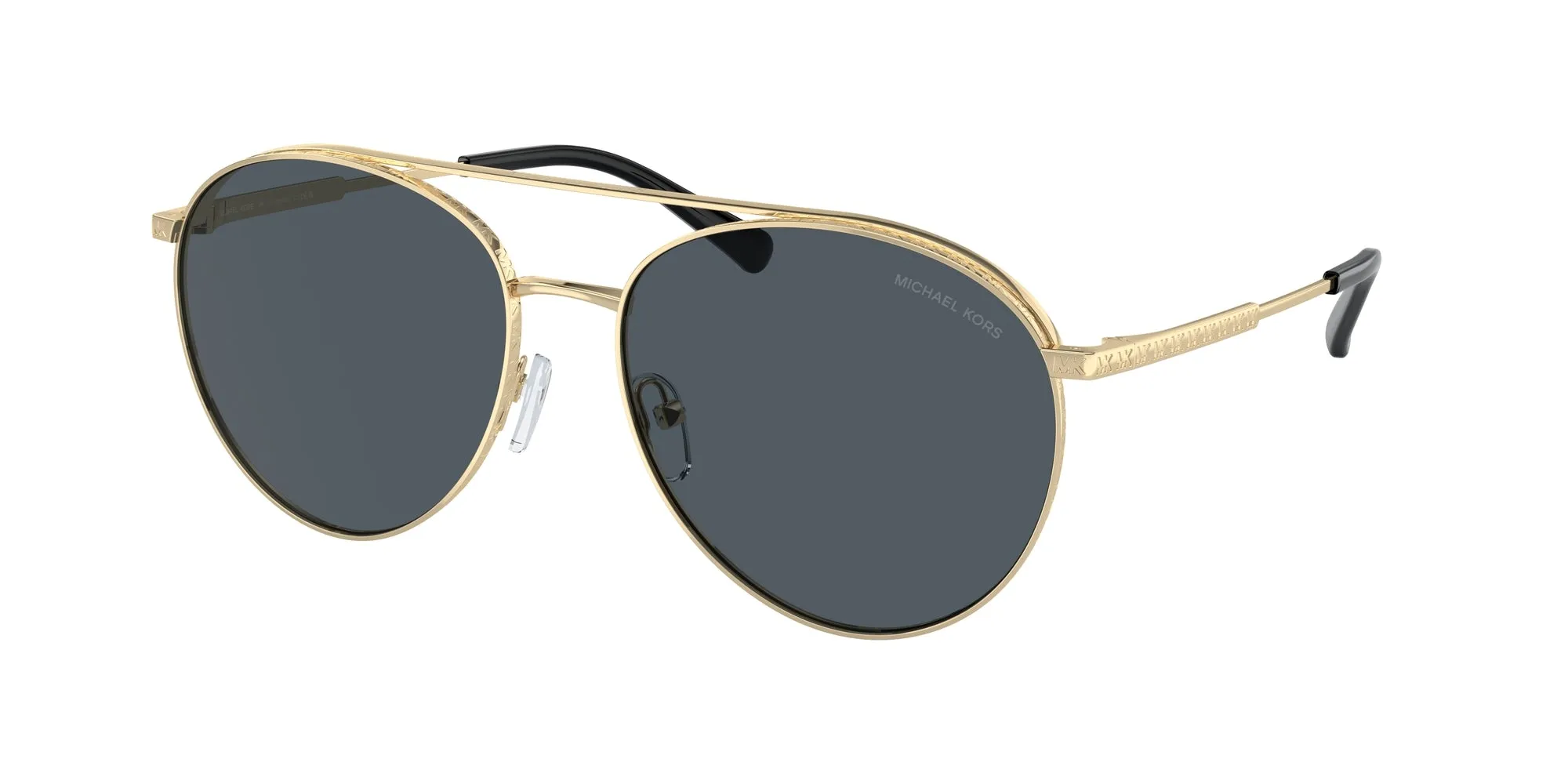 Michael Kors MK1138 ARCHES 101487 Occhiali da sole Metallo Oro Grigio Pilot Normale - immagine 1