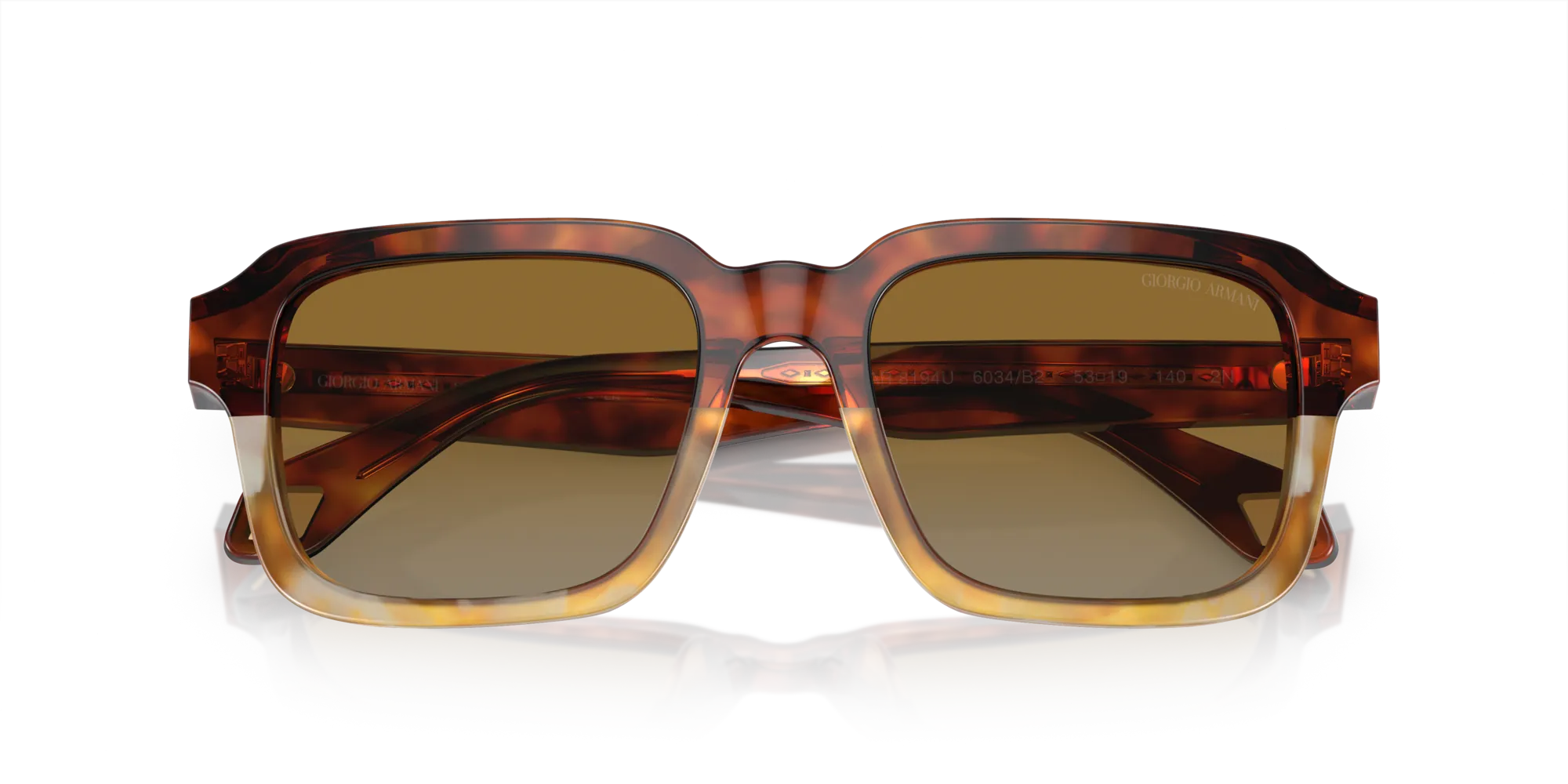 Giorgio Armani AR8194U 6034B2 Occhiali da sole Acetato Marrone Grigio Squadrata Normale Sfumato - immagine 2