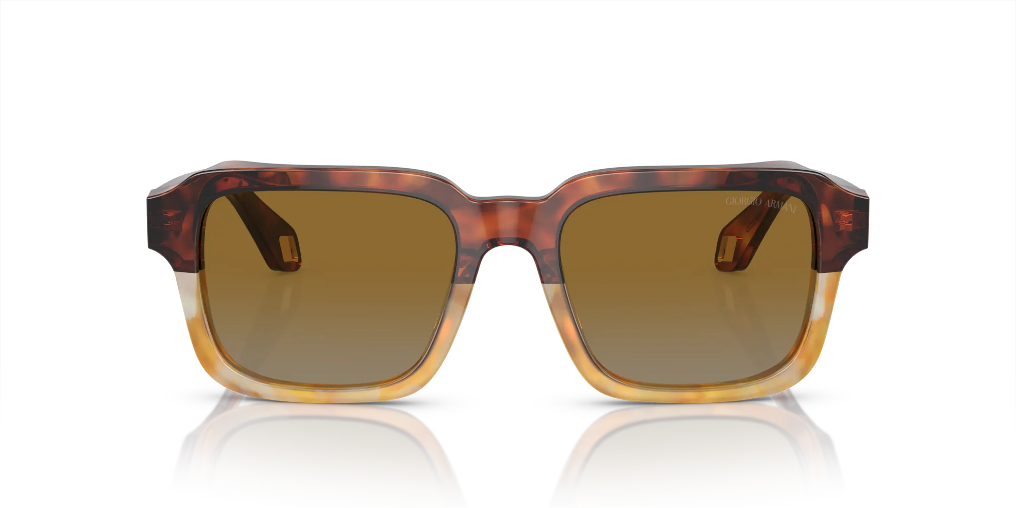 Giorgio Armani AR8194U 6034B2 Occhiali da sole Acetato Marrone Grigio Squadrata Normale Sfumato - immagine 3