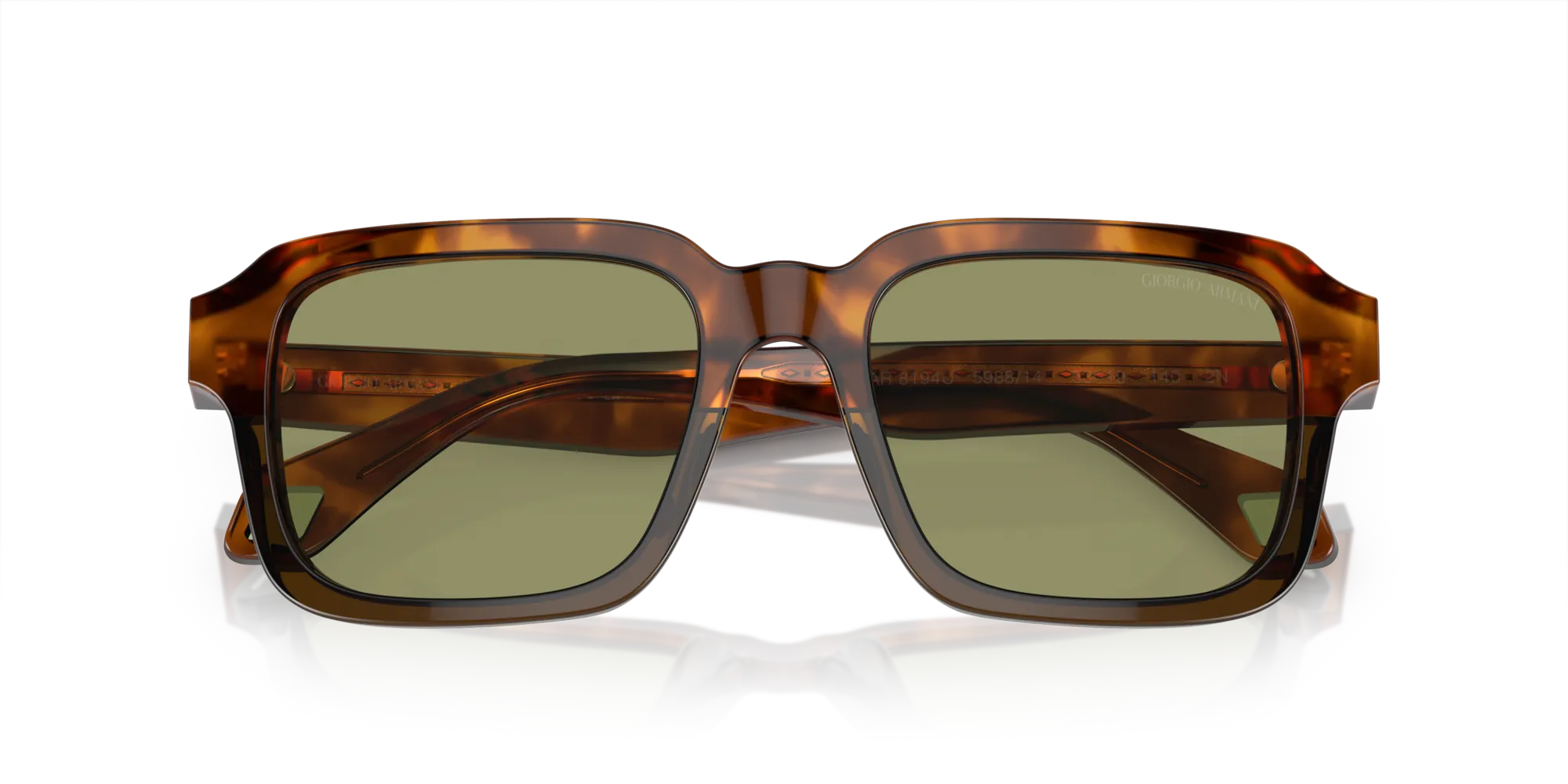 Giorgio Armani AR8194U 598814 Occhiali da sole Acetato Tartaruga Verde Squadrata Normale - immagine 2