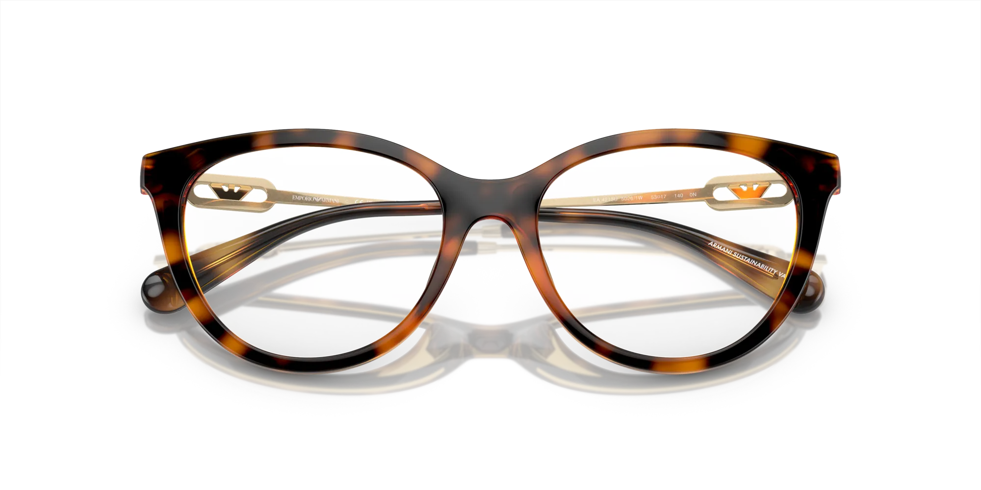 Emporio Armani EA4213U 50261W Occhiali da sole Iniettato Tartaruga Trasparente Cat Eye Normale - immagine 2