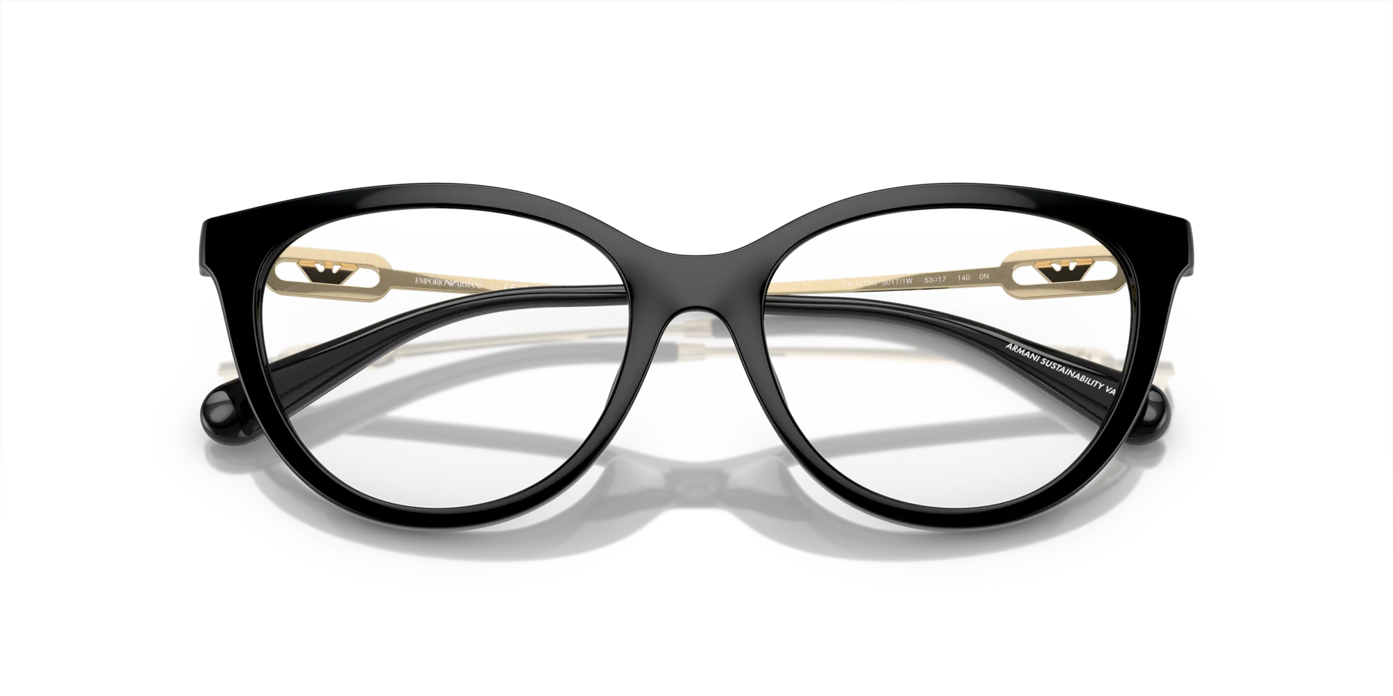 Emporio Armani EA4213U 50171W Occhiali da sole Iniettato Nero Trasparente Cat Eye Normale - immagine 2