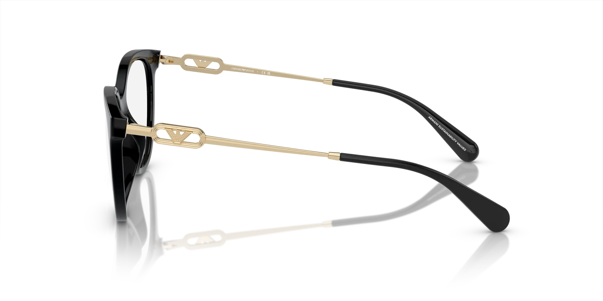 Emporio Armani EA4213U 50171W Occhiali da sole Iniettato Nero Trasparente Cat Eye Normale - immagine 4
