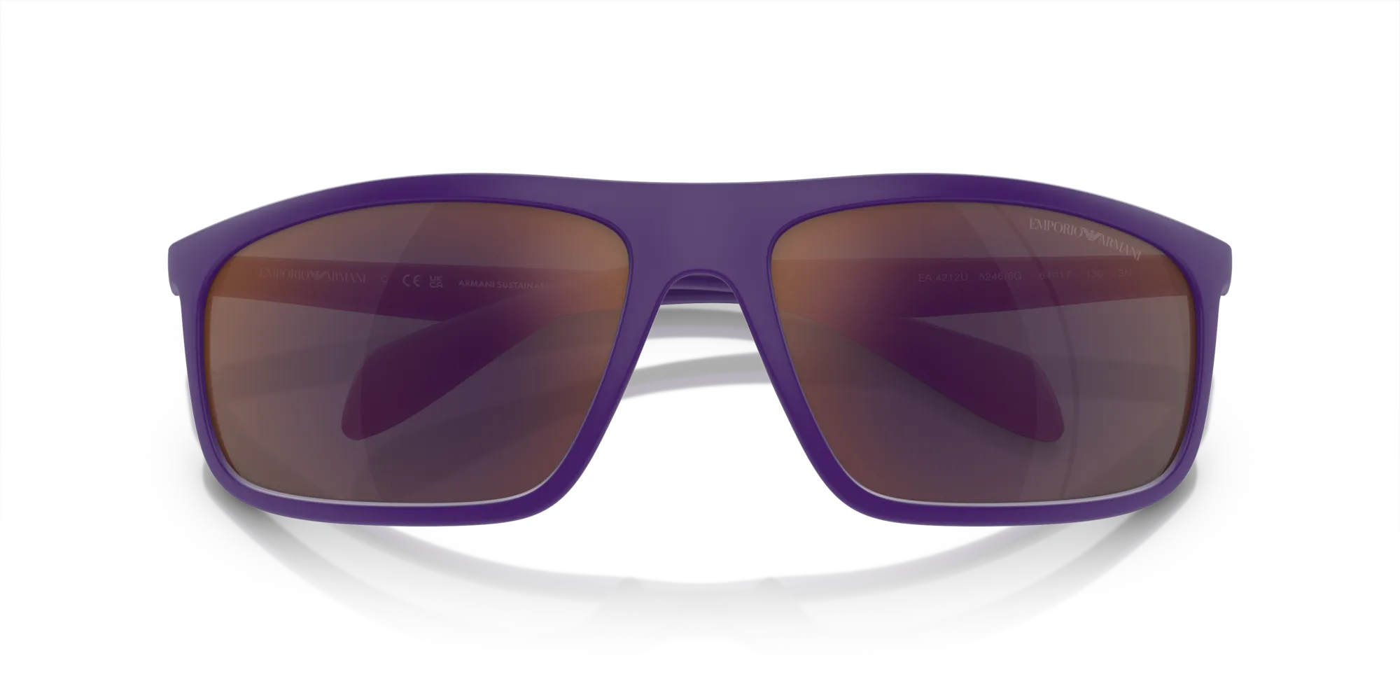 Emporio Armani EA4212U 52466Q Occhiali da sole Iniettato Viola Grigio Pilot Specchiate Specchiato - immagine 2
