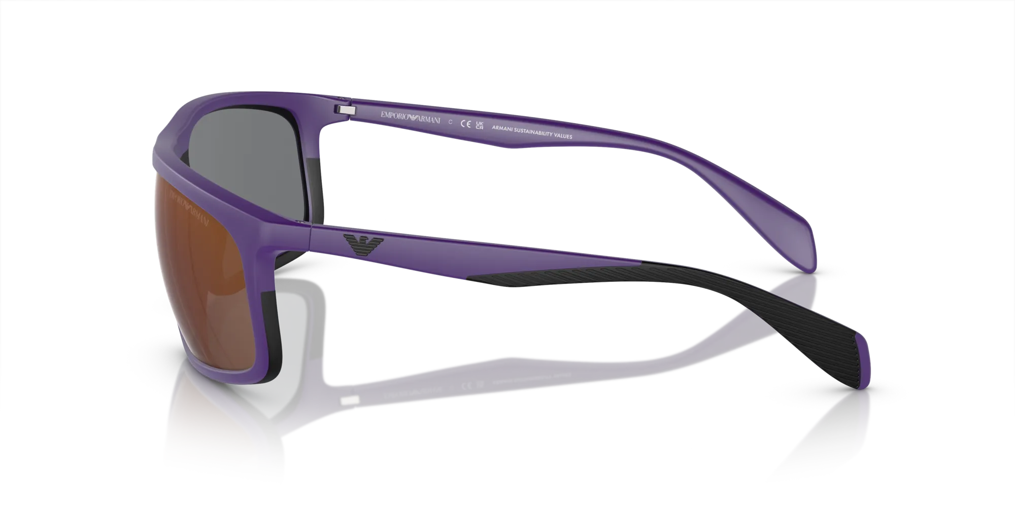 Emporio Armani EA4212U 52466Q Occhiali da sole Iniettato Viola Grigio Pilot Specchiate Specchiato - immagine 4