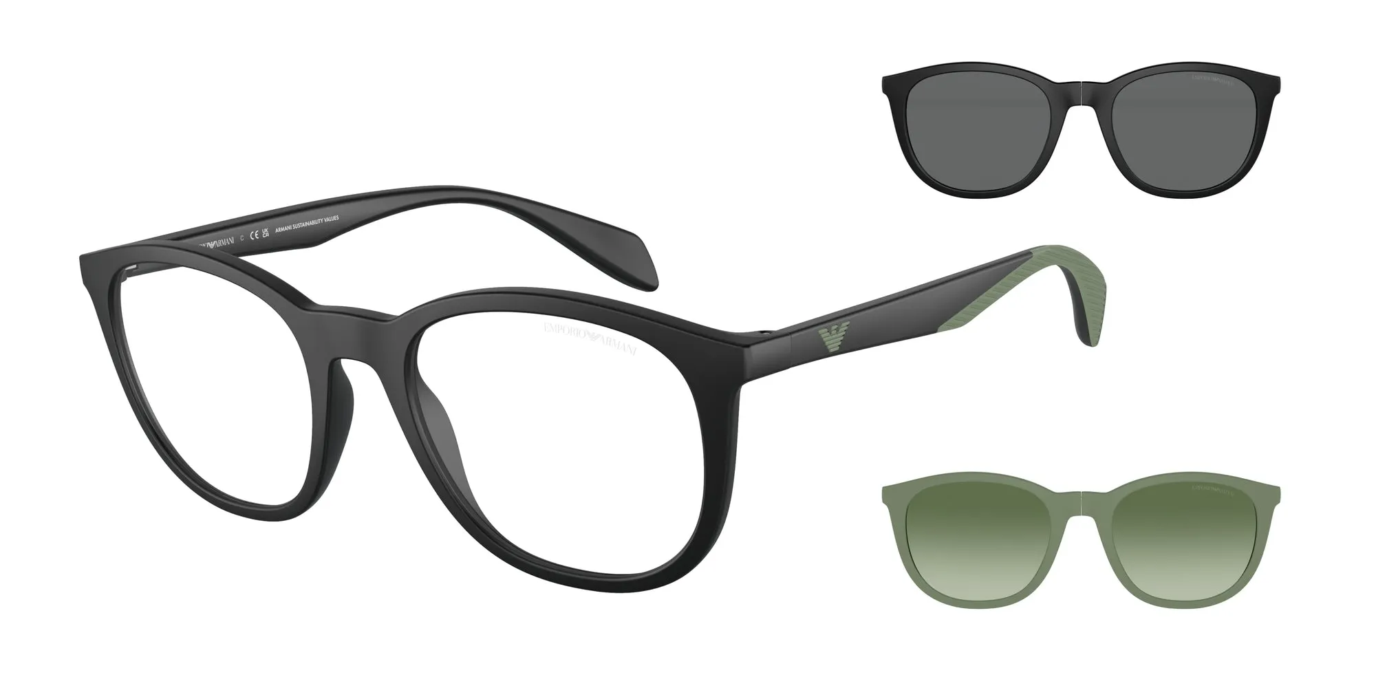Emporio Armani EA4211 50011W Occhiali da sole Iniettato Nero Trasparente Pantos Normale - immagine 1