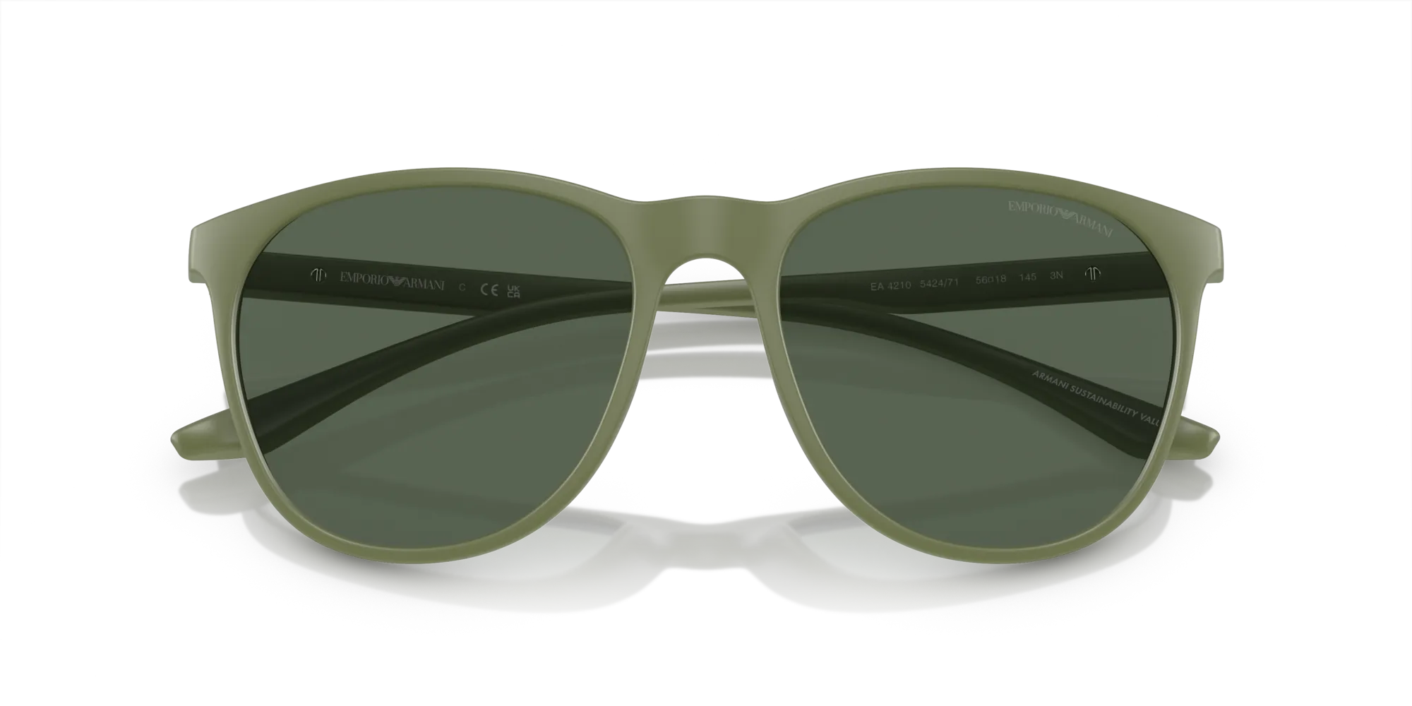 Emporio Armani EA4210 542471 Occhiali da sole Iniettato Verde Verde Pantos Normale - immagine 2