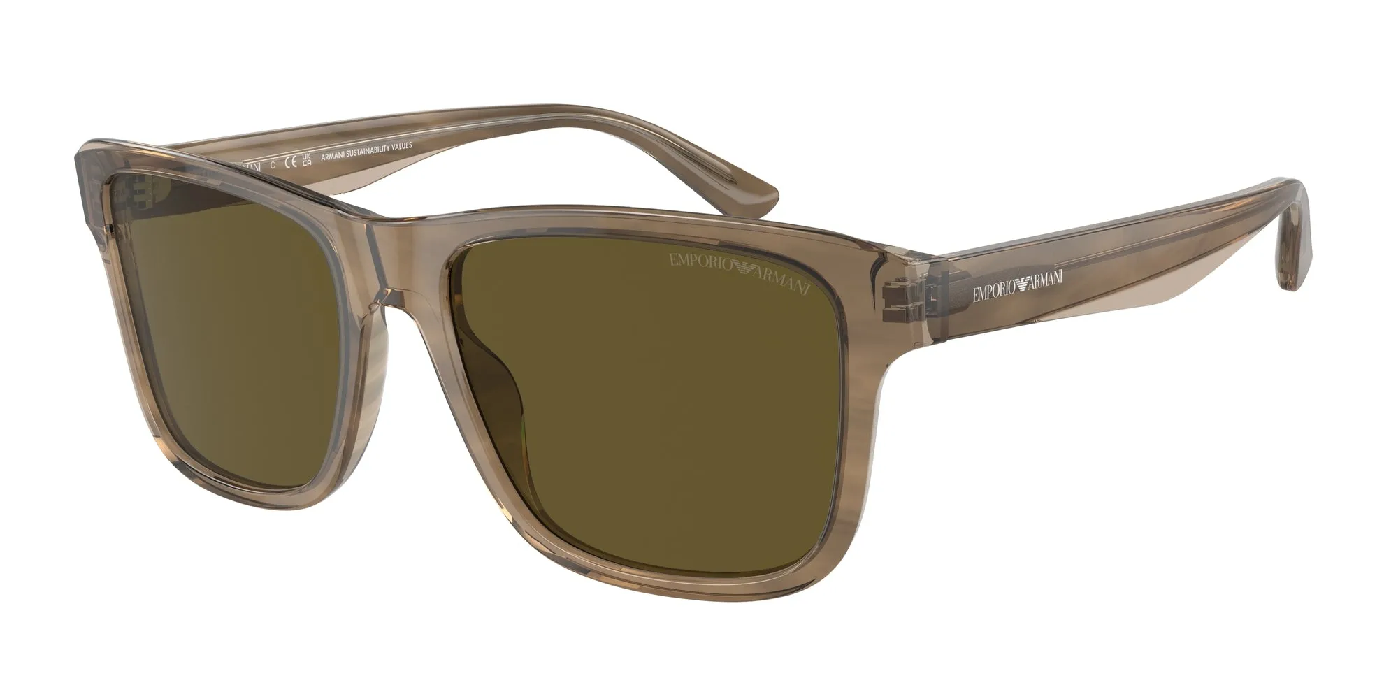 Emporio Armani EA4208 605573 Occhiali da sole Acetato Verde Marrone Pillow Normale - immagine 1