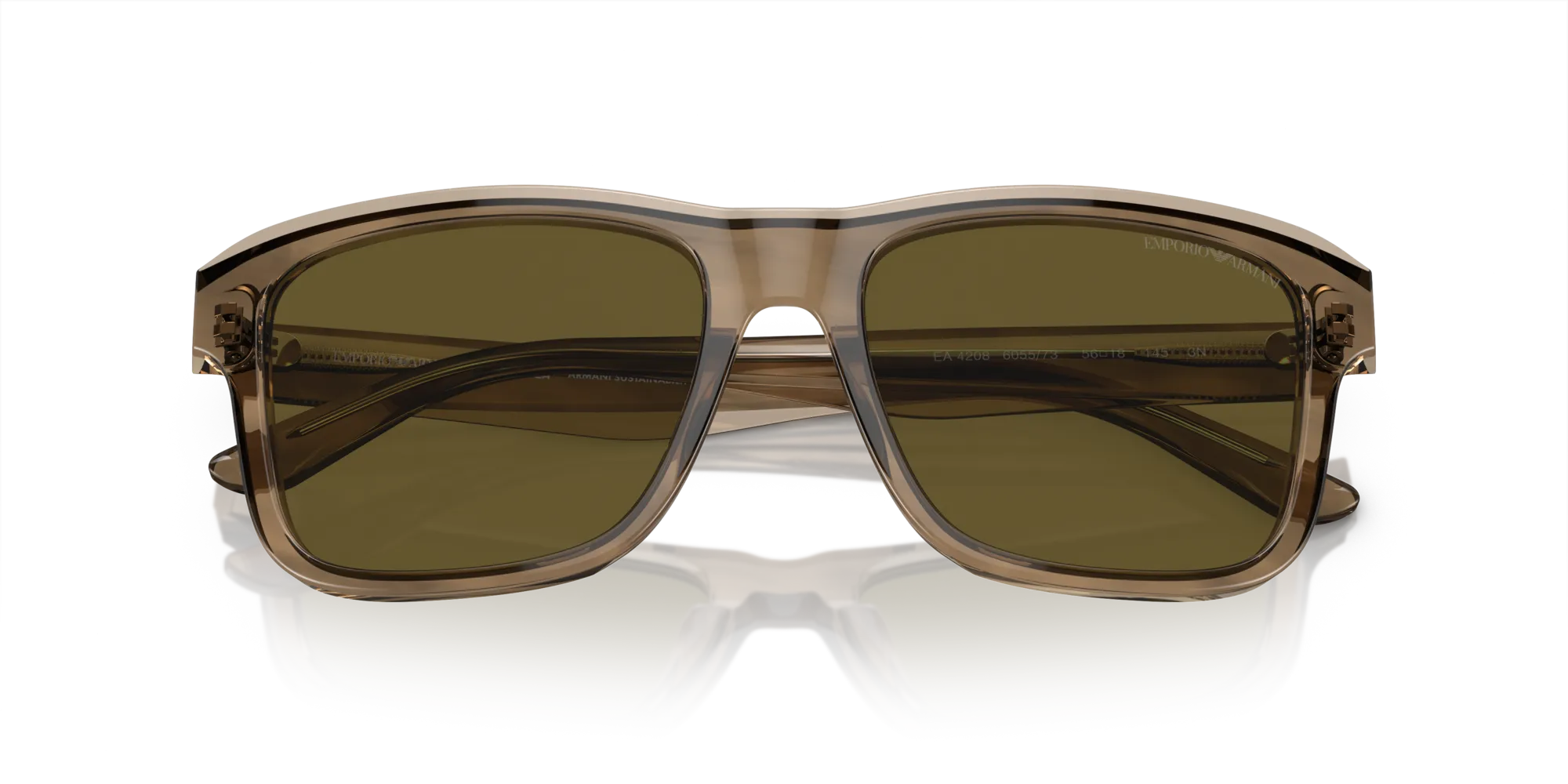 Emporio Armani EA4208 605573 Occhiali da sole Acetato Verde Marrone Pillow Normale - immagine 2