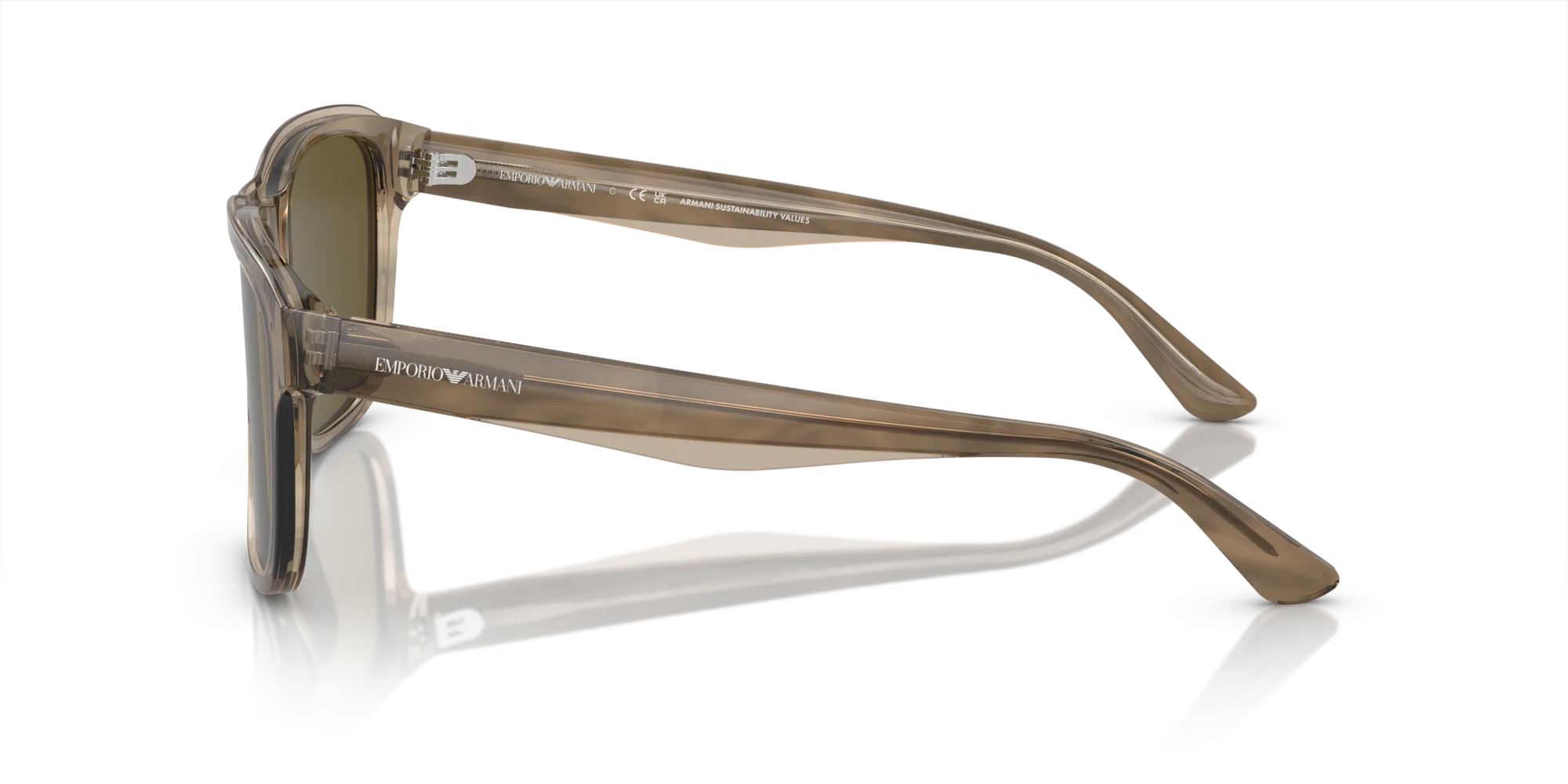 Emporio Armani EA4208 605573 Occhiali da sole Acetato Verde Marrone Pillow Normale - immagine 4