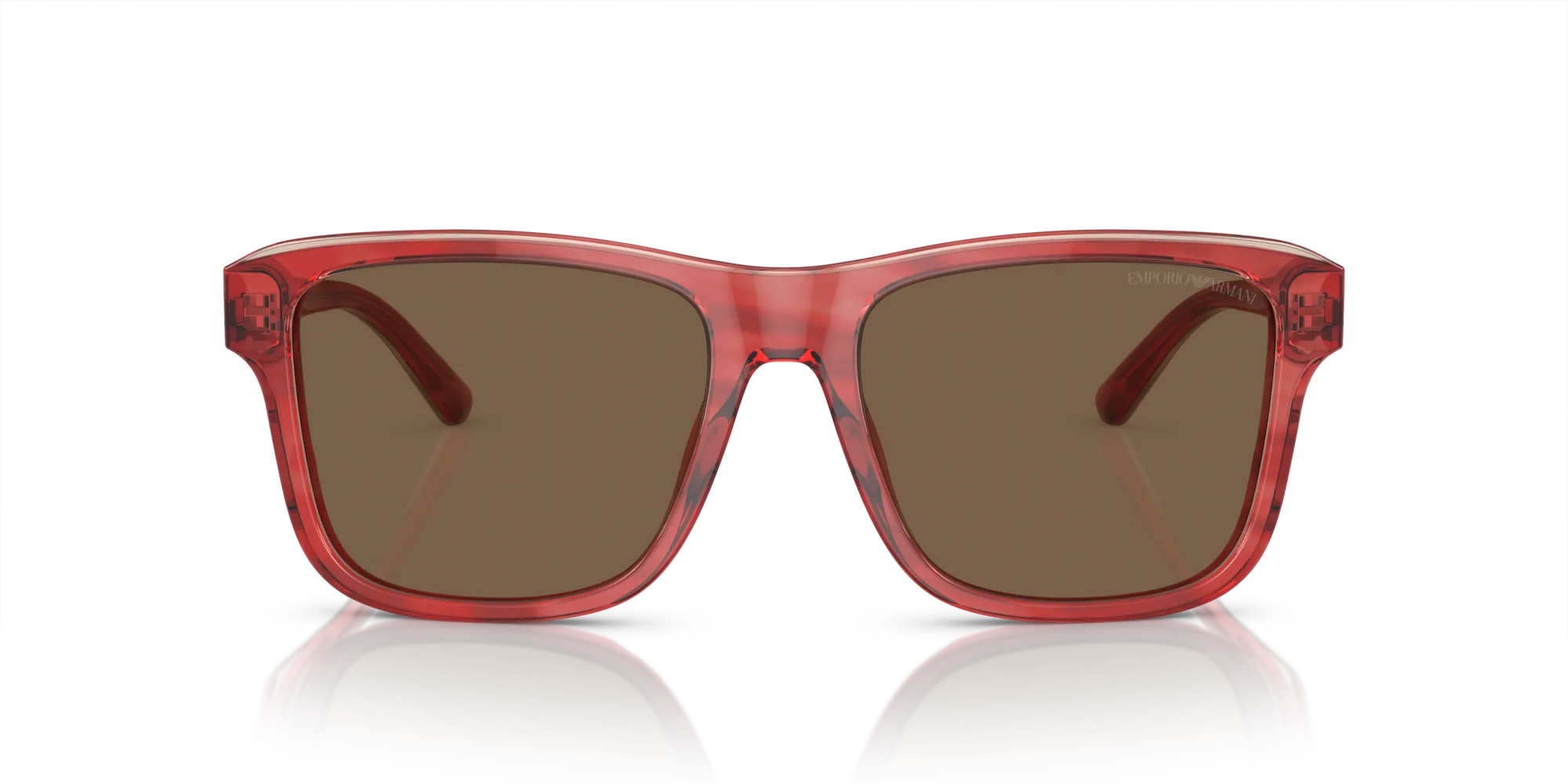 Emporio Armani EA4208 605373 Occhiali da sole Acetato Rosso Marrone Pillow Normale - immagine 3