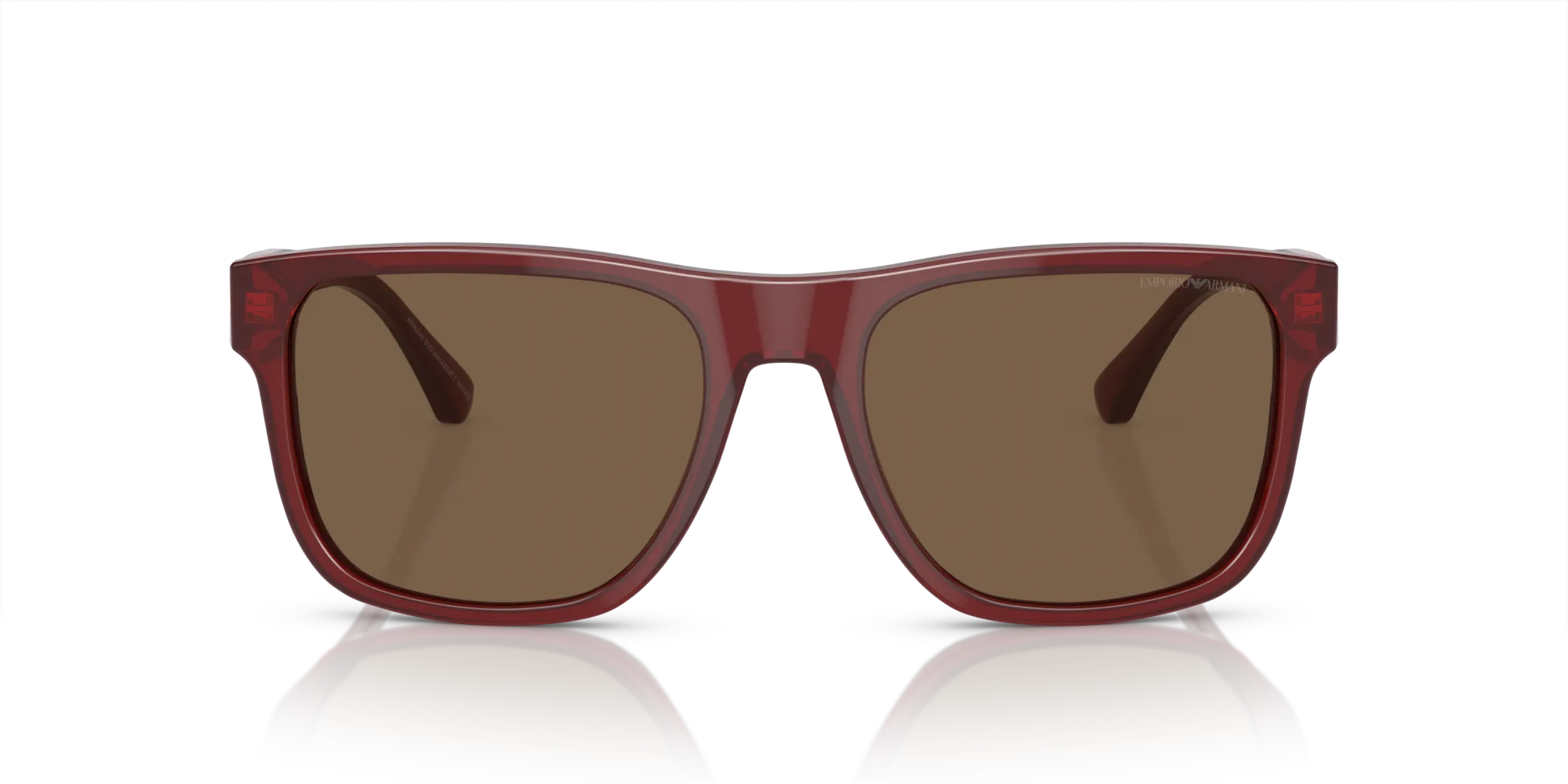 Emporio Armani EA4163 507573 Occhiali da sole Acetato Rosso Marrone Pillow Normale - immagine 3