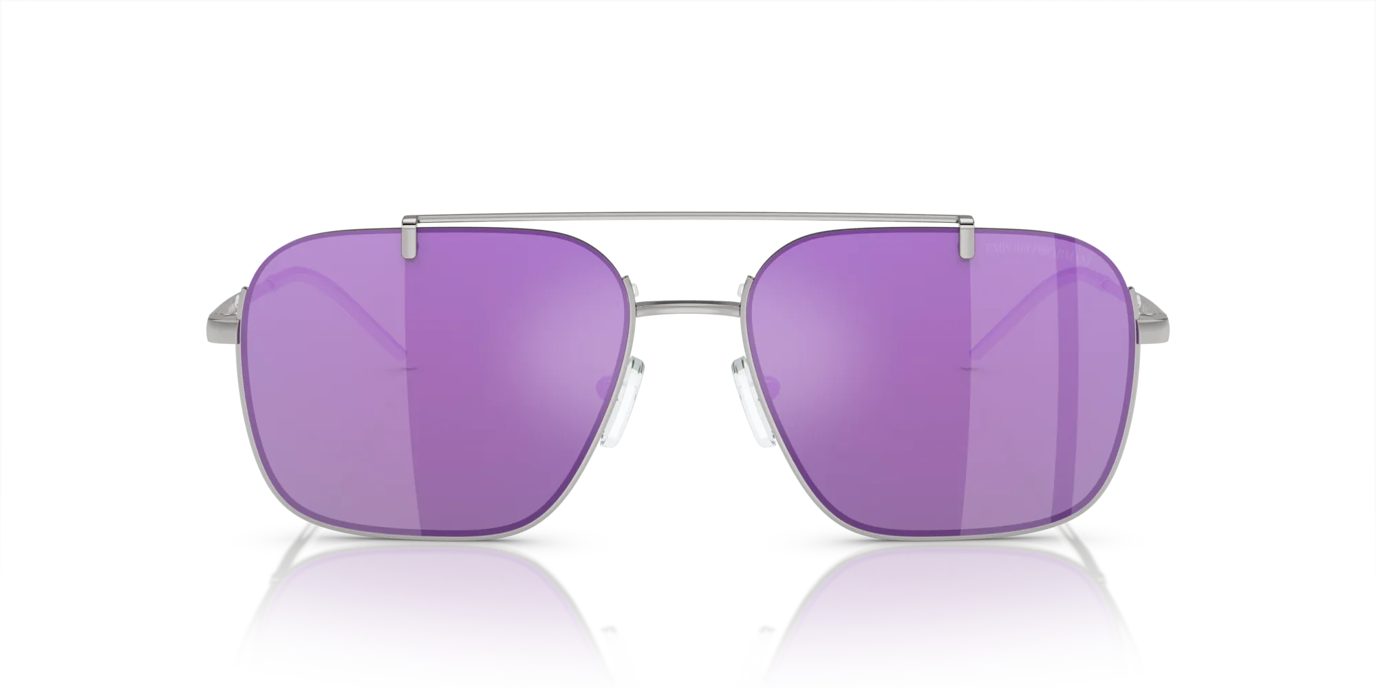 Emporio Armani EA2150 30154V Occhiali da sole Metallo Argento Grigio Squadrata Specchiate Specchiato - immagine 3