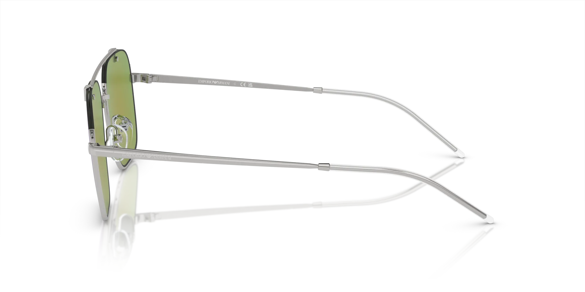 Emporio Armani EA2150 30154V Occhiali da sole Metallo Argento Grigio Squadrata Specchiate Specchiato - immagine 4