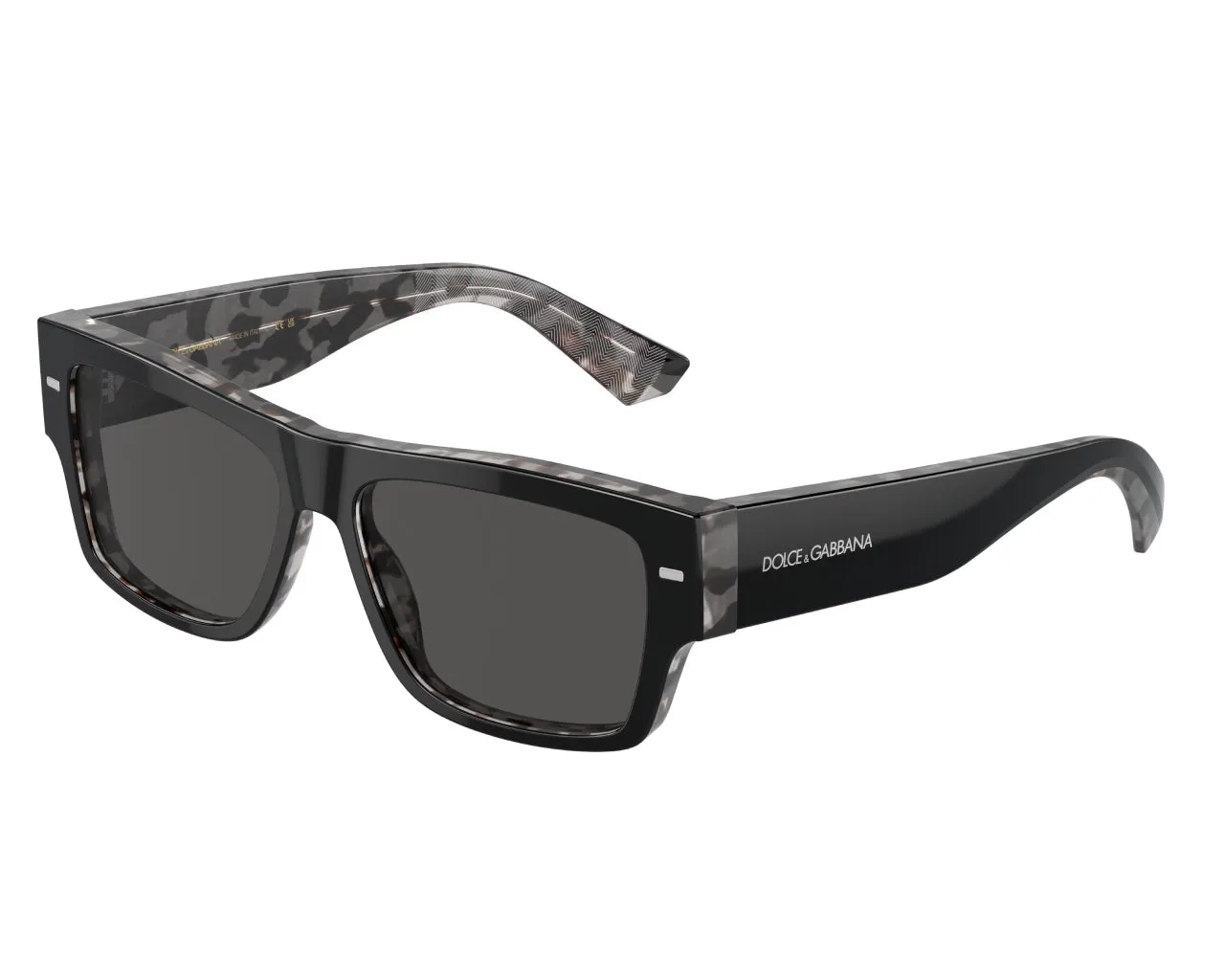 Dolce & Gabbana DG4451 340387 Occhiali da sole Acetato Nero Grigio Squadrata Normale - immagine 1
