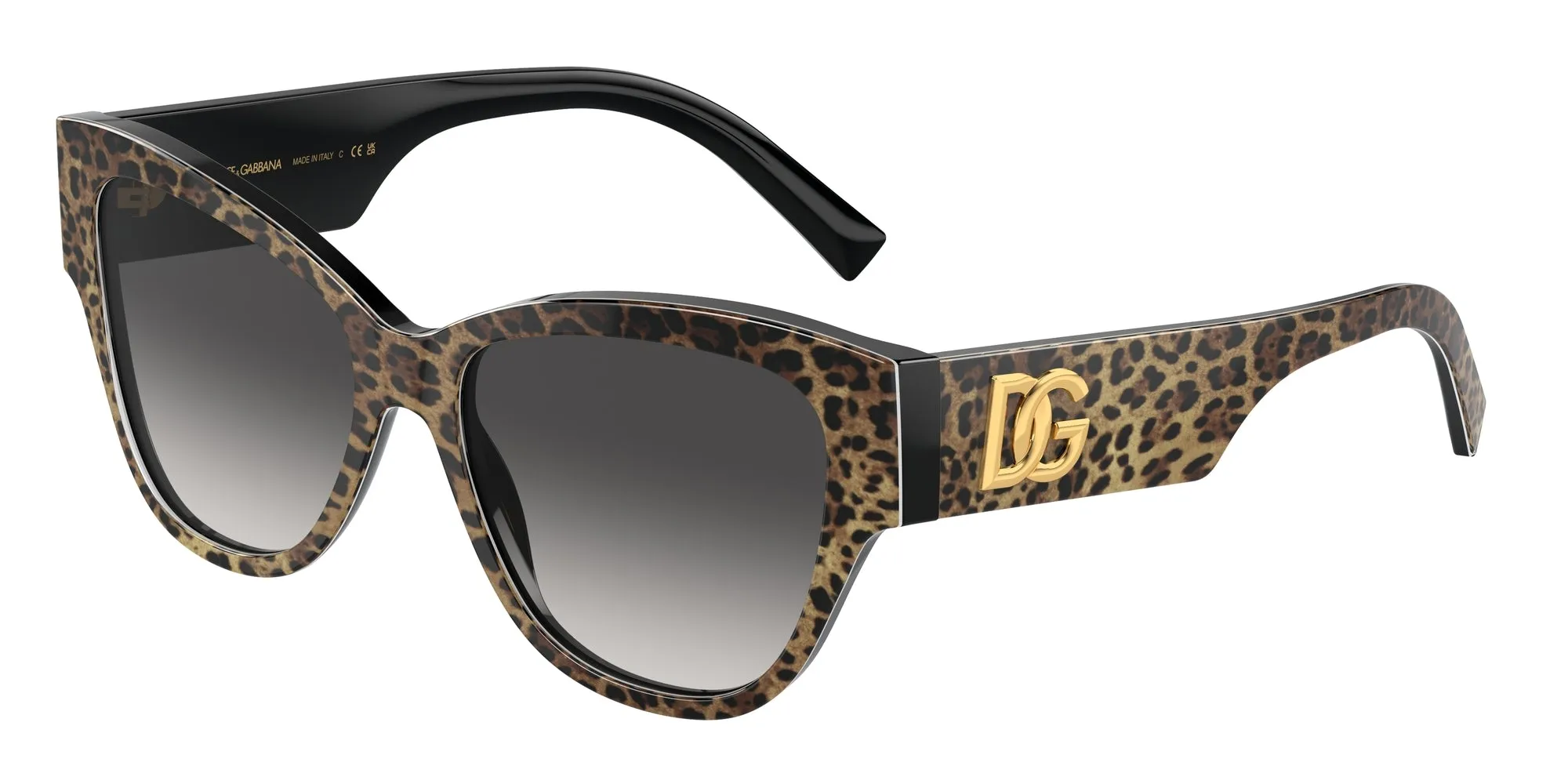 Dolce & Gabbana DG4449 31638G Occhiali da sole Acetato Marrone Grigio Farfalla Normale Sfumato - immagine 1